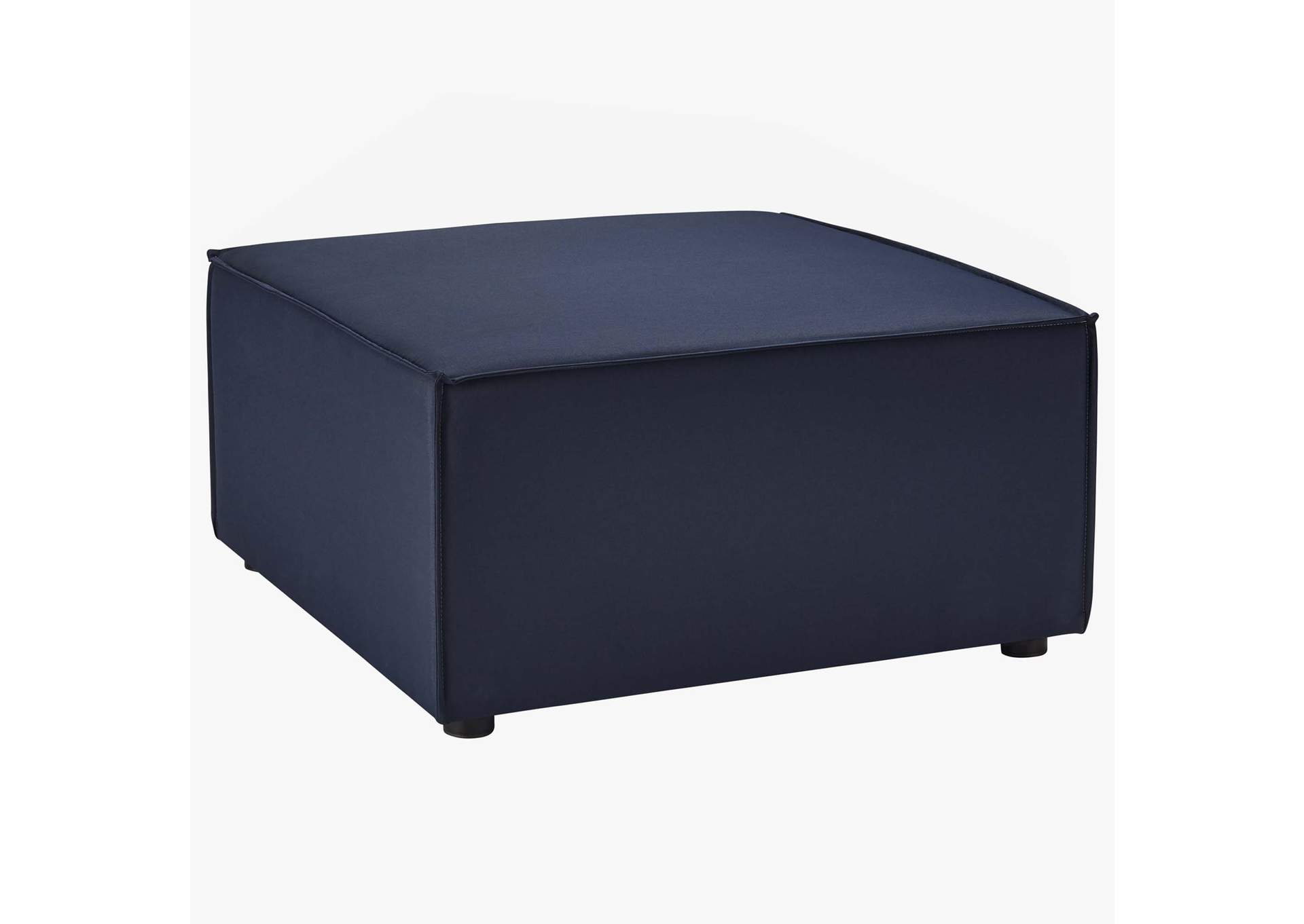 Navy Saybrook Outdoor Patio Upholstered Sectional Sofa Ottoman,Modway