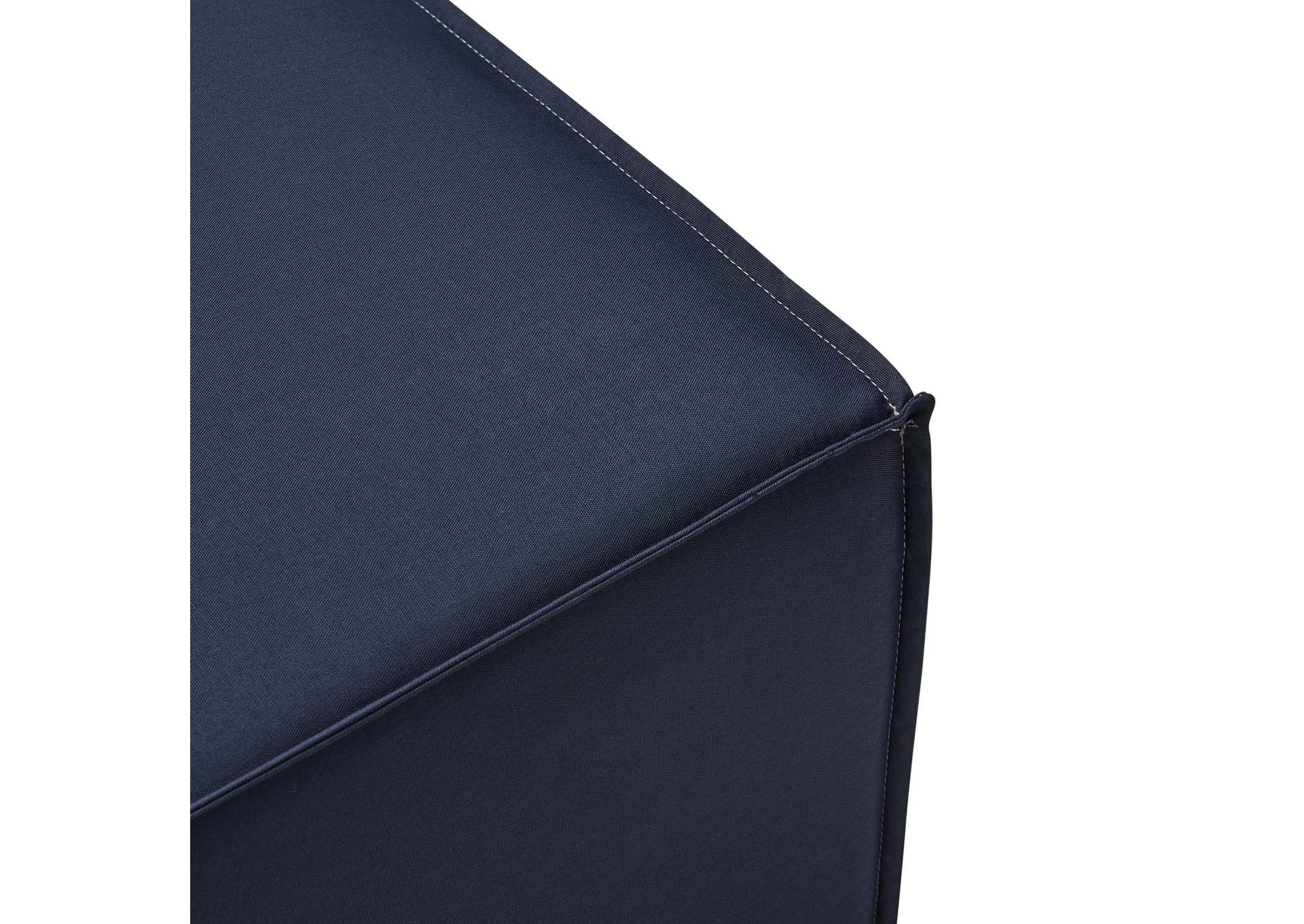 Navy Saybrook Outdoor Patio Upholstered Sectional Sofa Ottoman,Modway