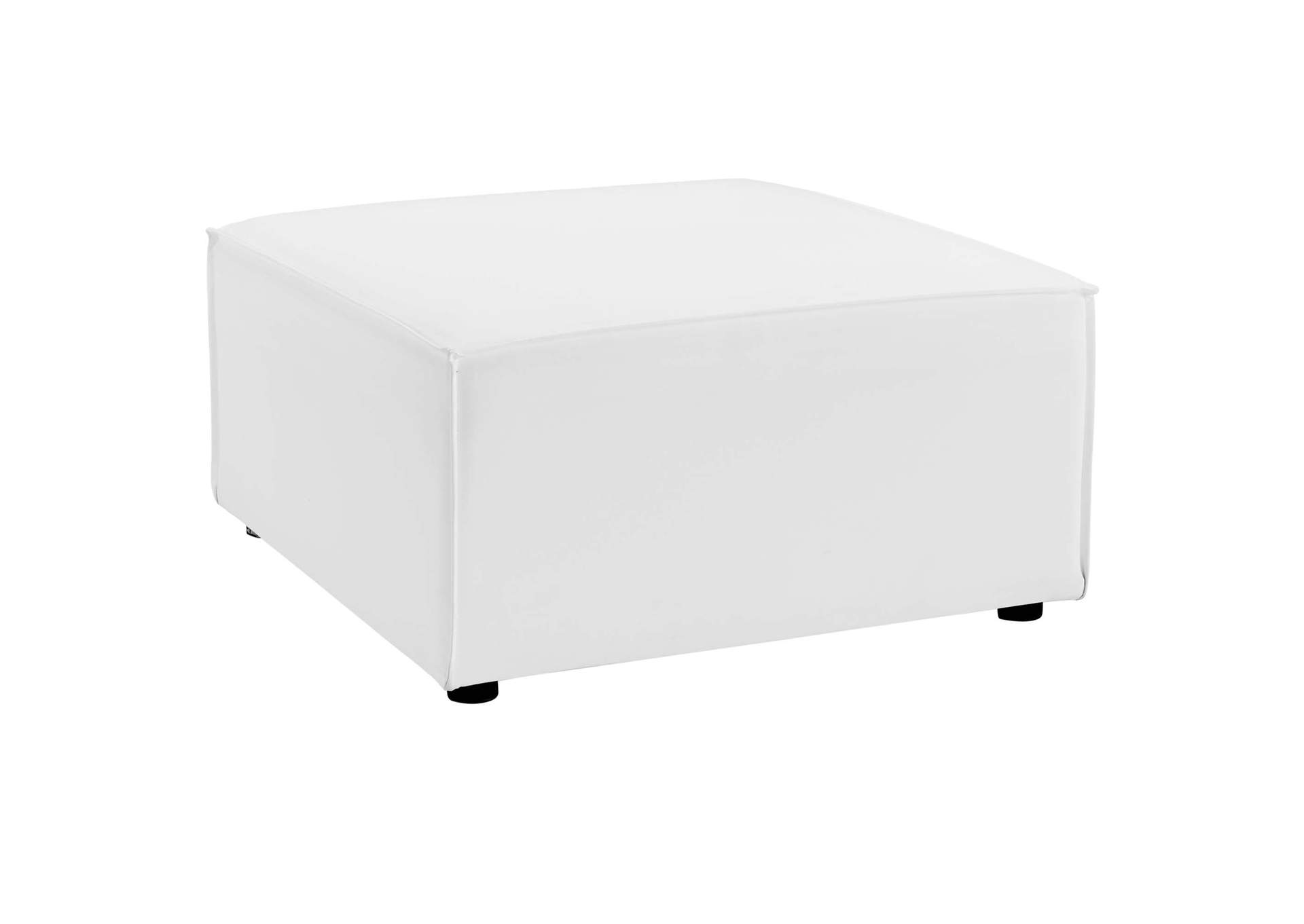White Saybrook Outdoor Patio Upholstered Sectional Sofa Ottoman,Modway