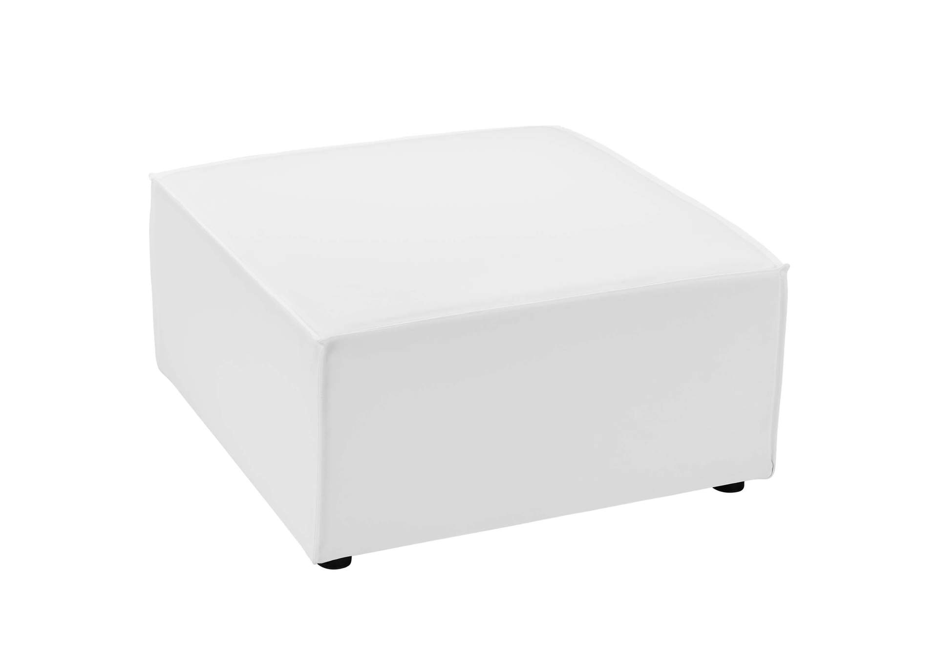 White Saybrook Outdoor Patio Upholstered Sectional Sofa Ottoman,Modway