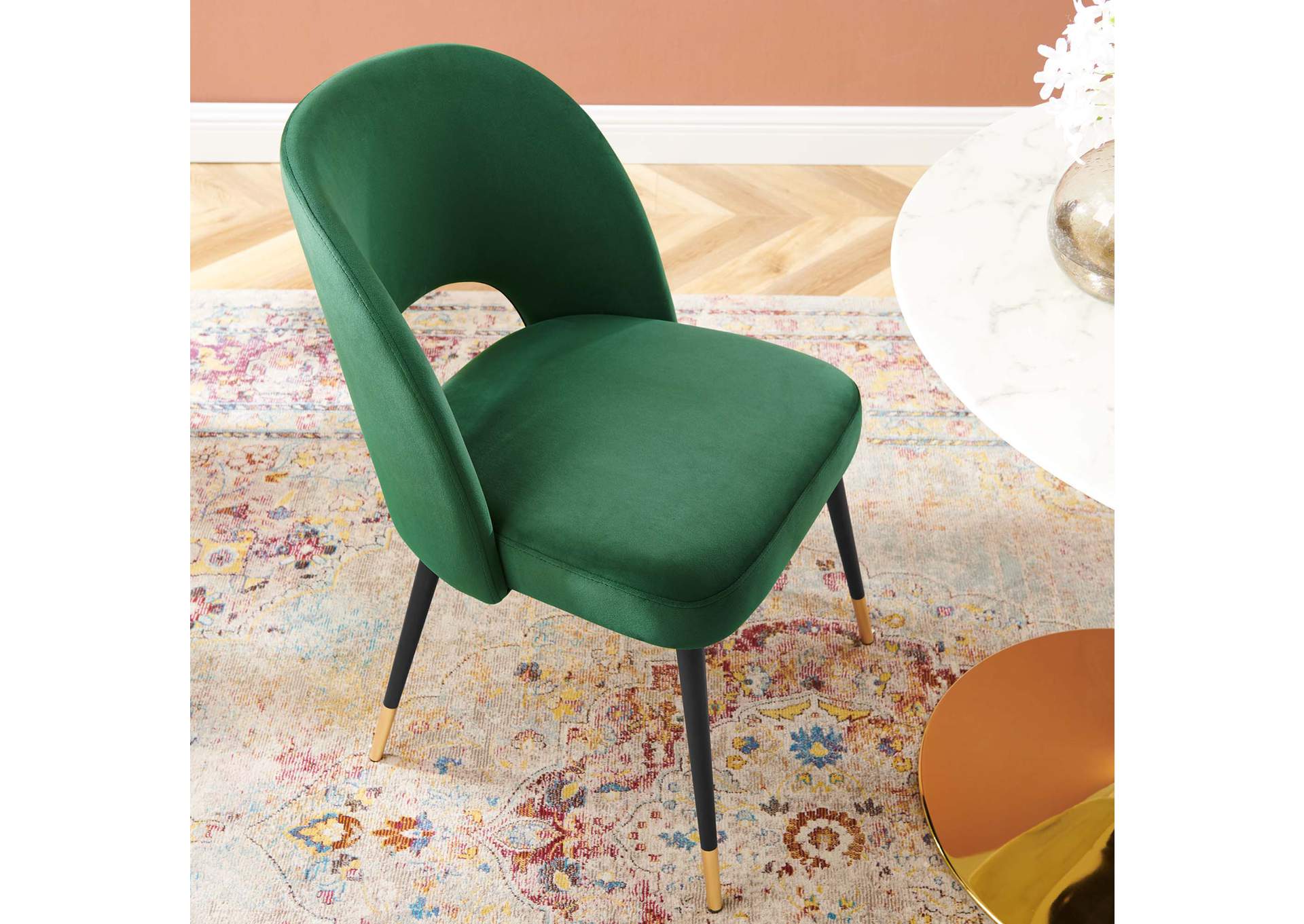 Emerald Rouse Performance Velvet Dining Side Chair,Modway