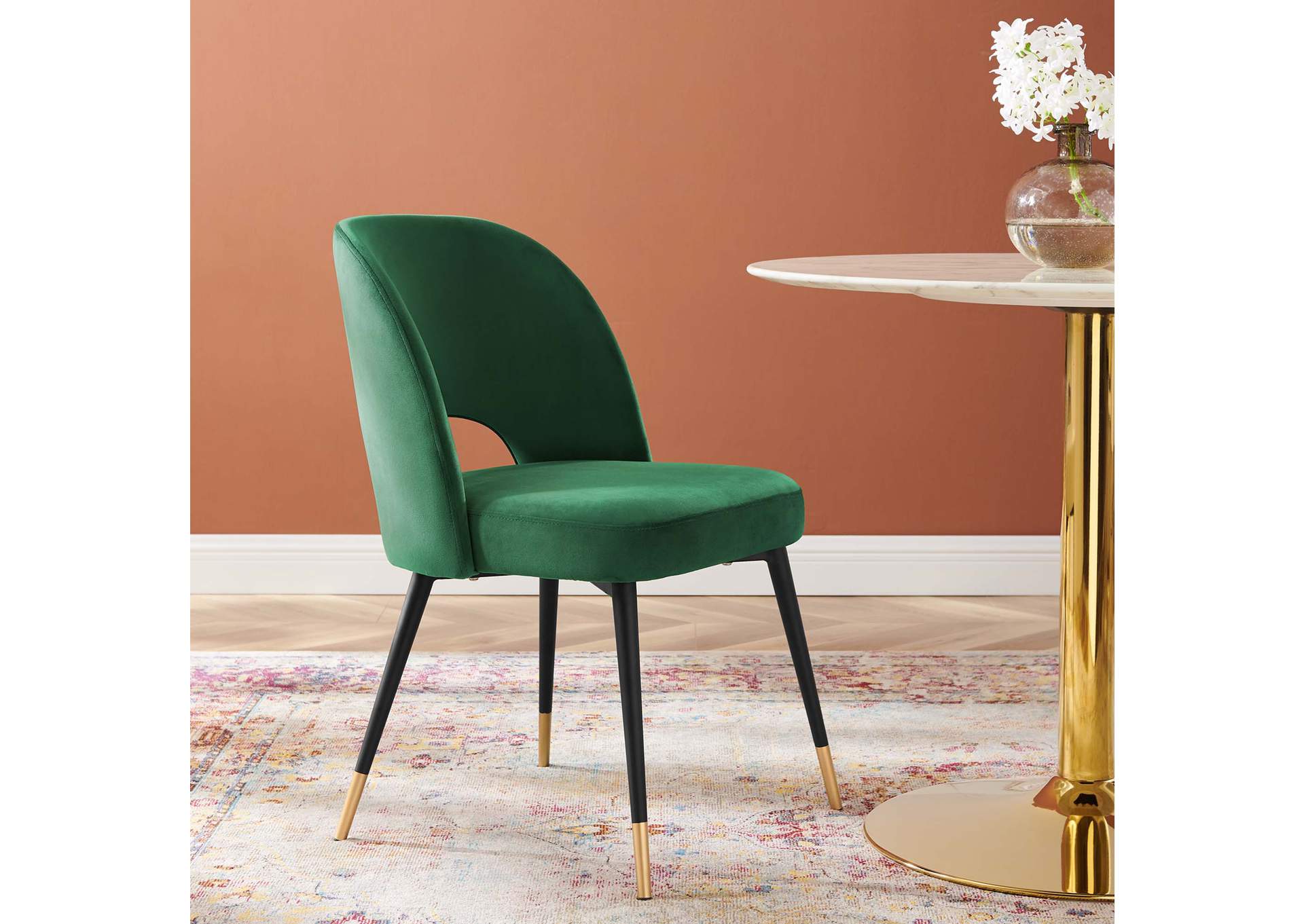 Emerald Rouse Performance Velvet Dining Side Chair,Modway