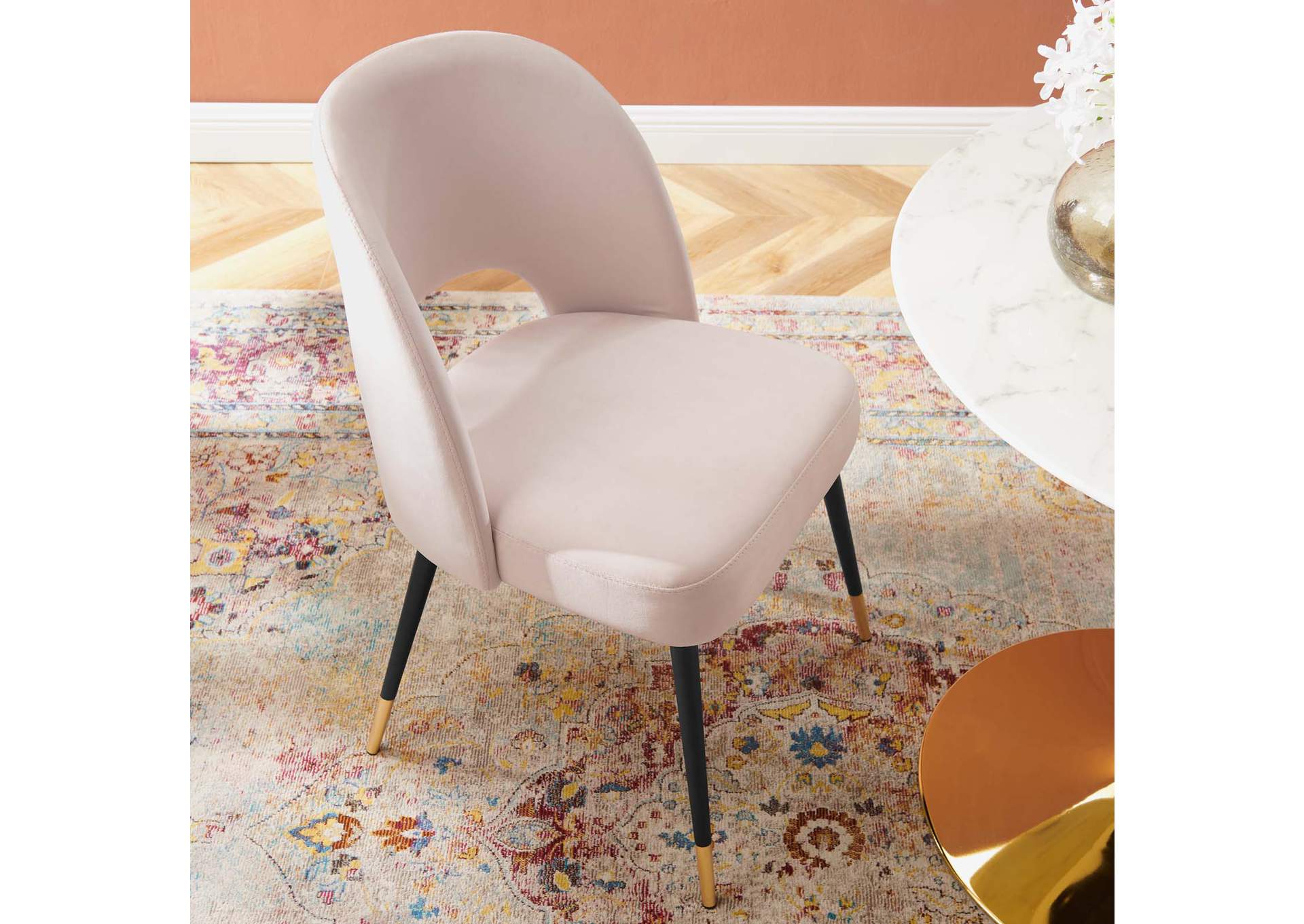 Pink Rouse Performance Velvet Dining Side Chair,Modway