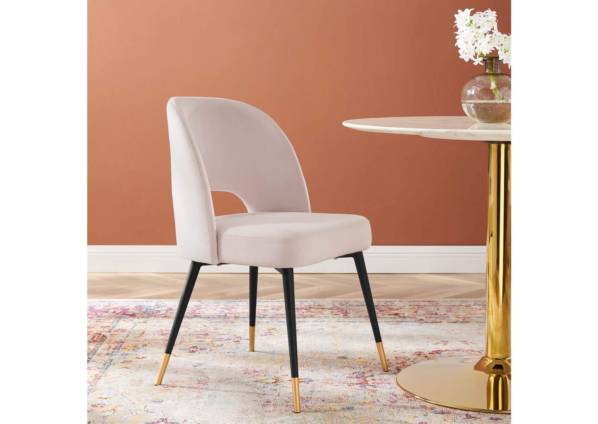 Pink Rouse Performance Velvet Dining Side Chair,Modway