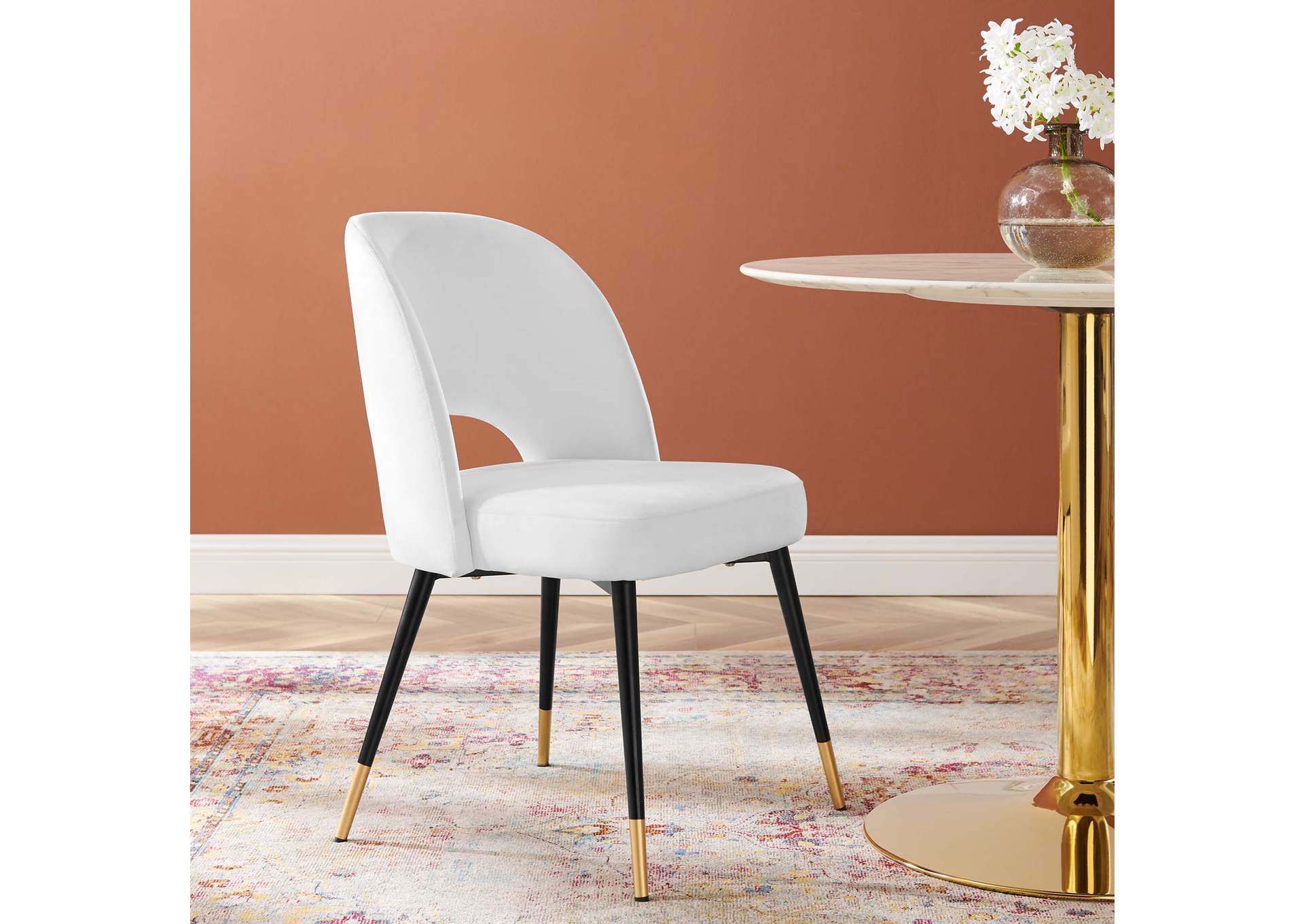 White Rouse Performance Velvet Dining Side Chair,Modway