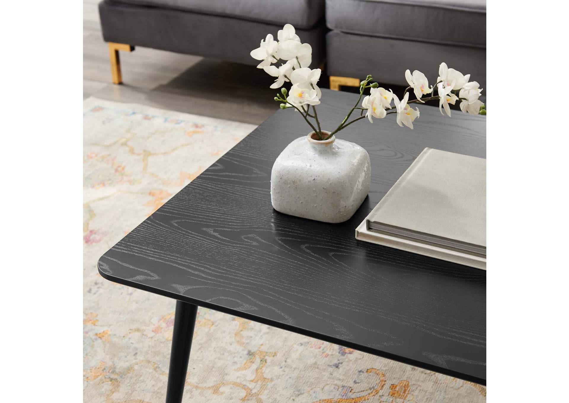 Black Vigor Square Coffee Table,Modway