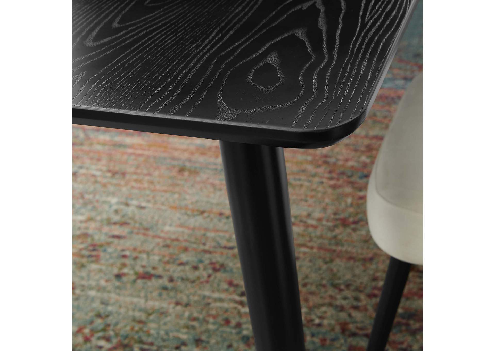 Black Vigor 71" Rectangular Dining Table,Modway