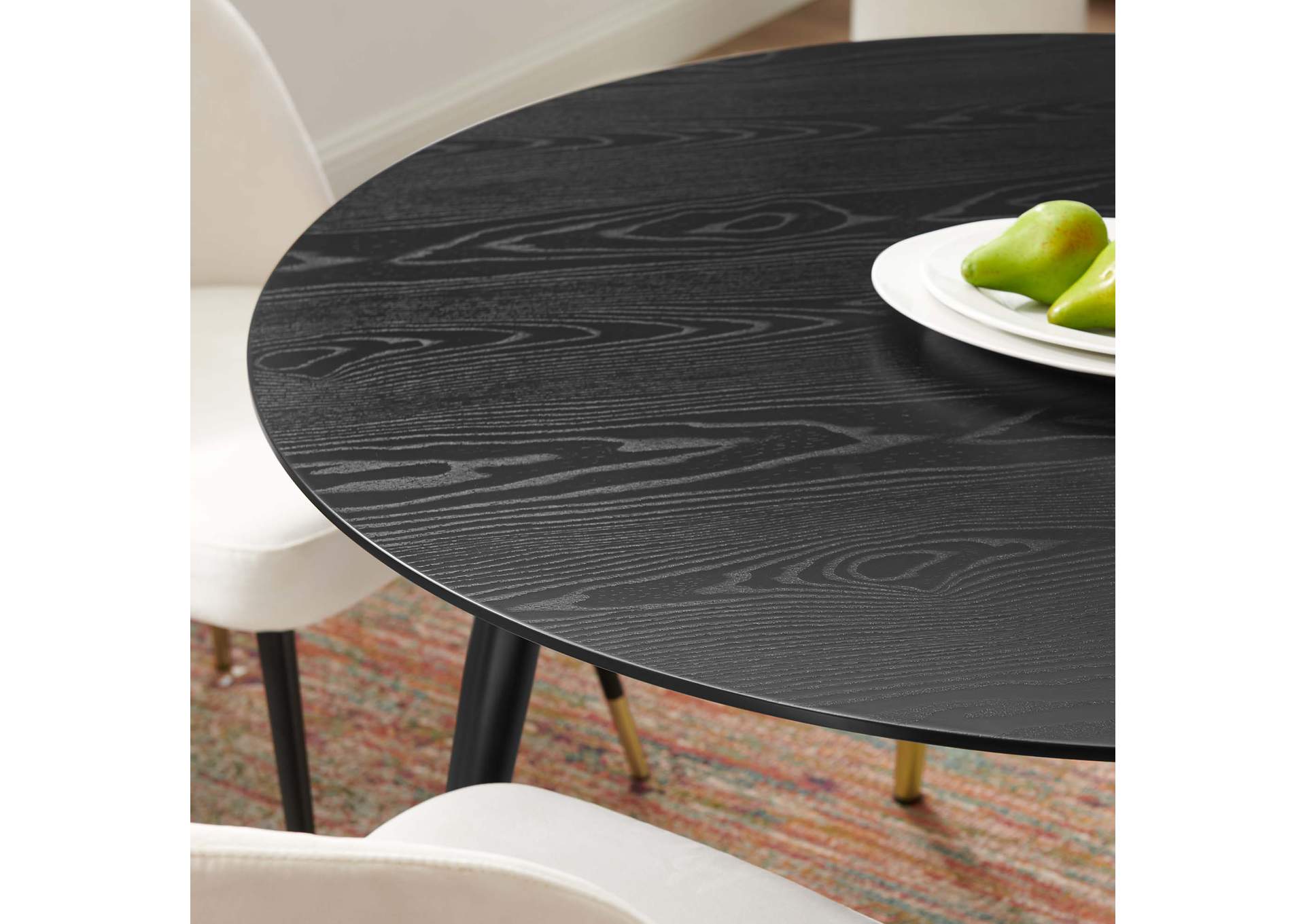 Black Vigor Round Dining Table,Modway
