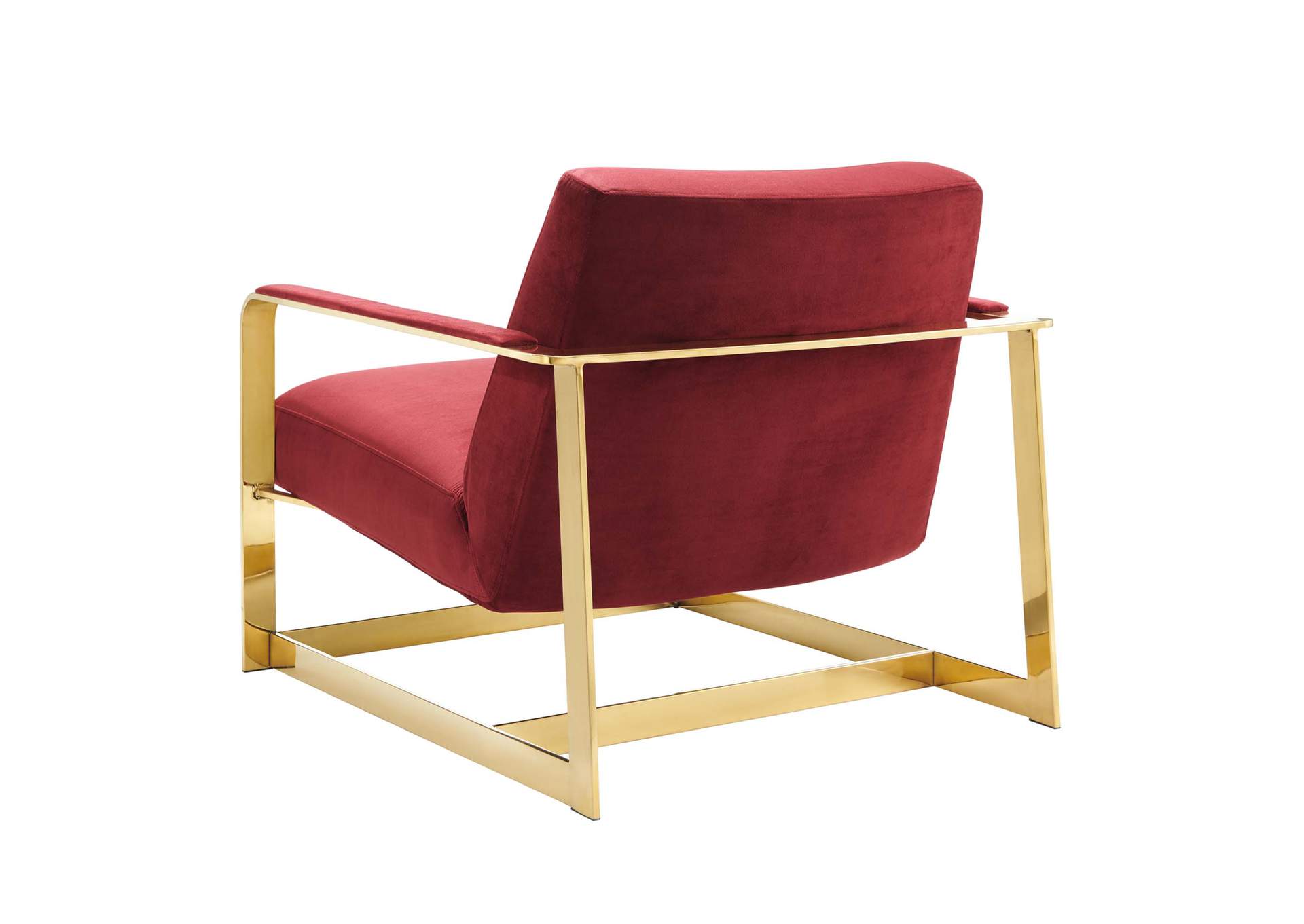 Gold Maroon Seg Performance Velvet Accent Chair,Modway