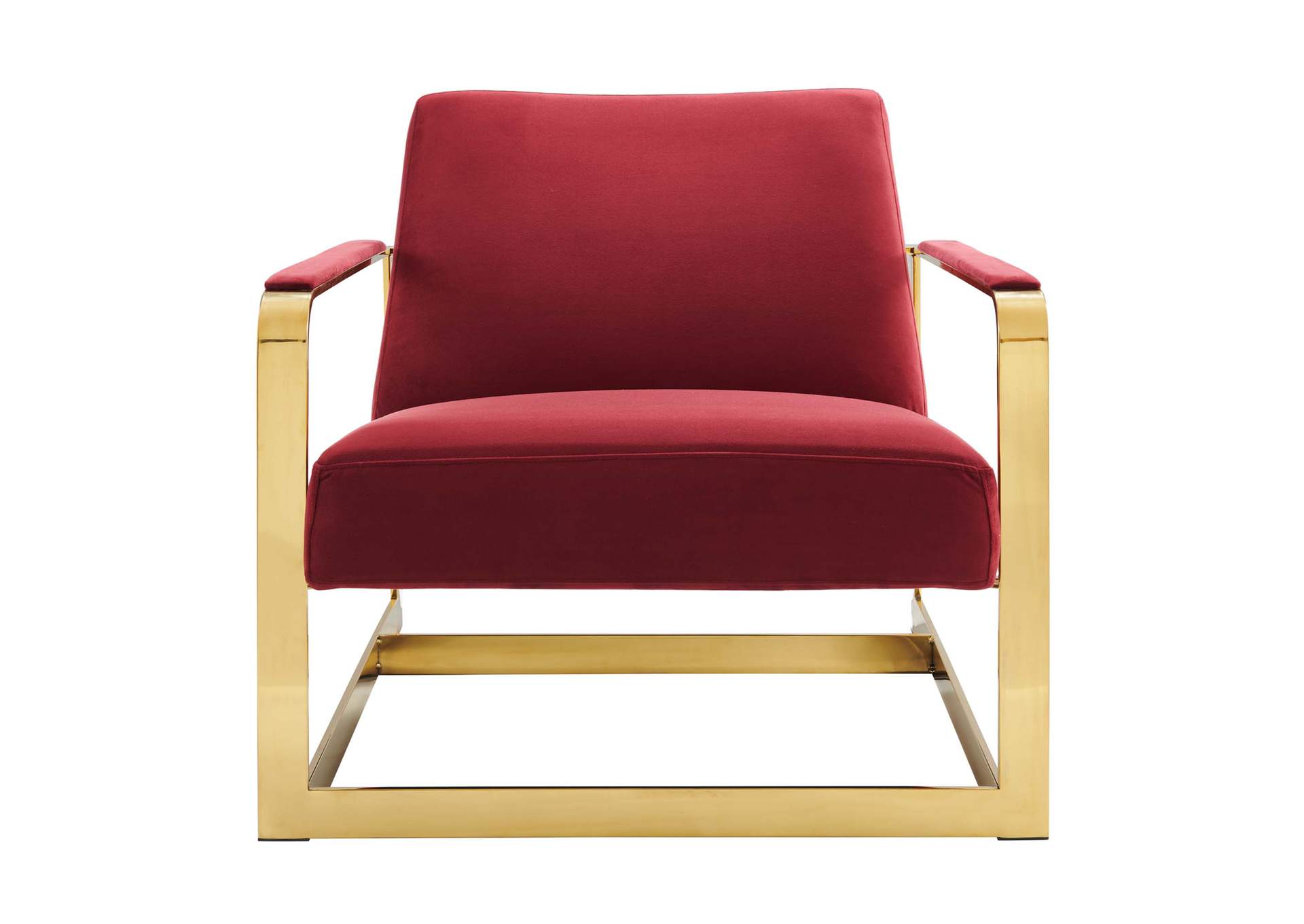 Gold Maroon Seg Performance Velvet Accent Chair,Modway