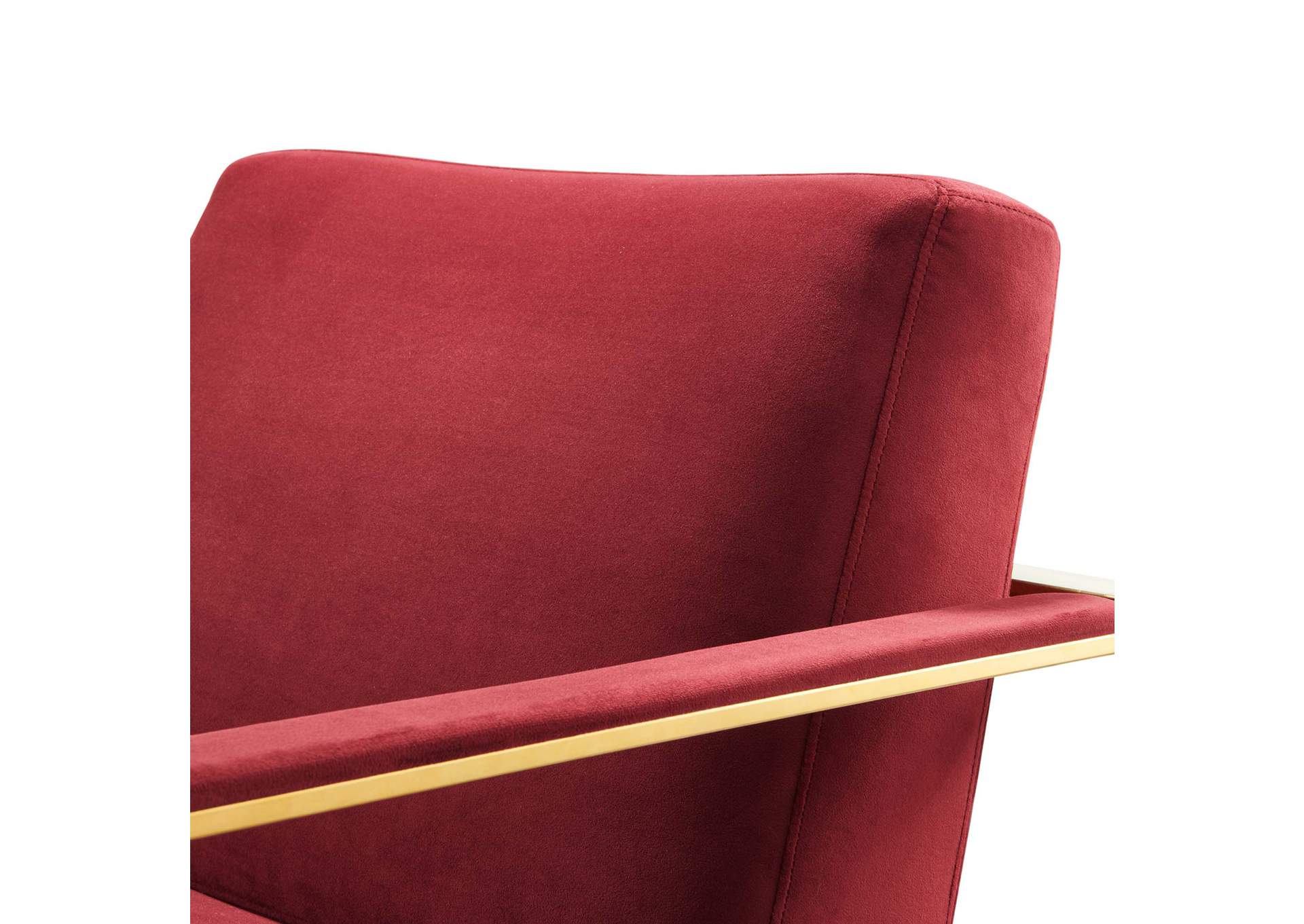 Gold Maroon Seg Performance Velvet Accent Chair,Modway