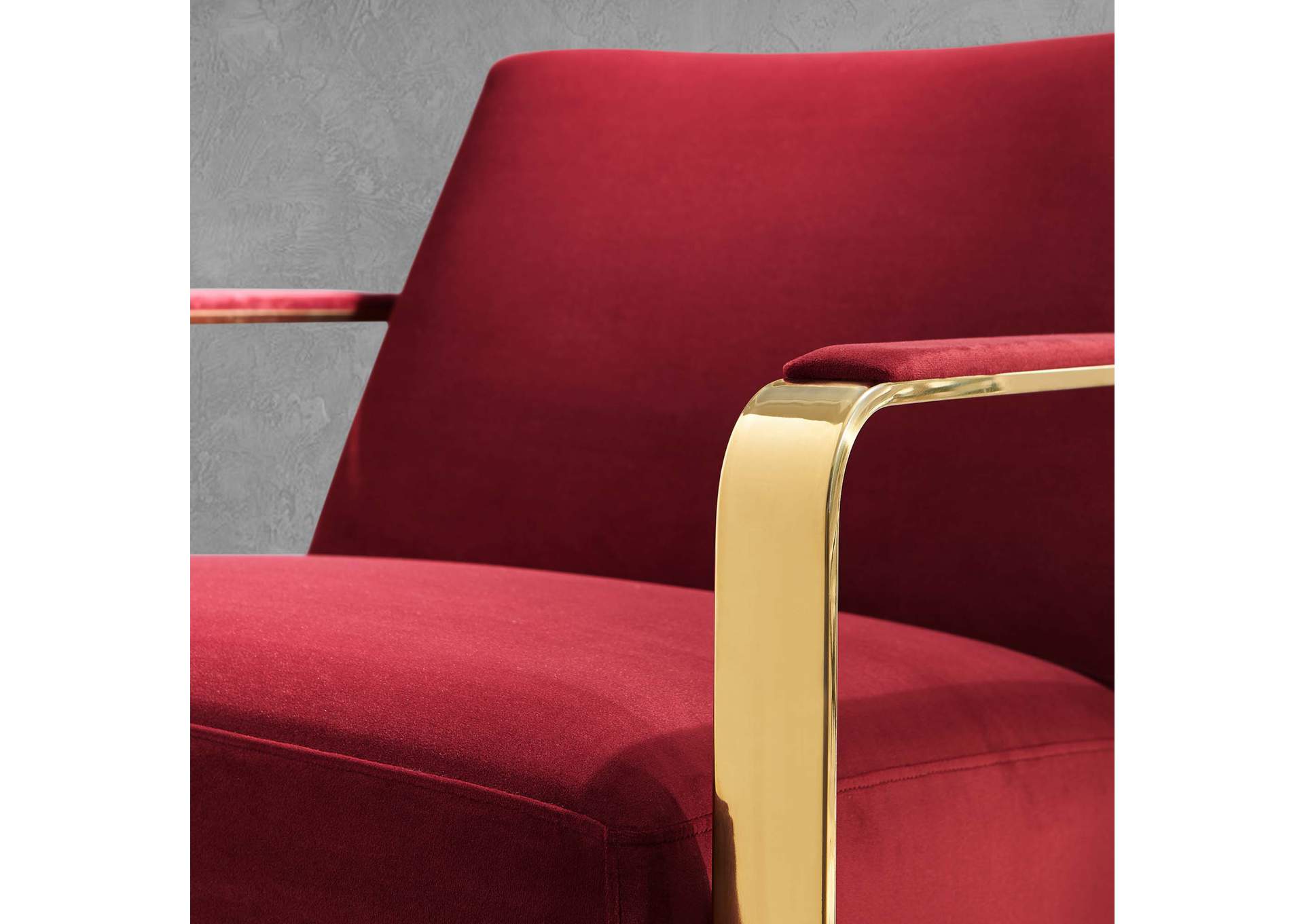 Gold Maroon Seg Performance Velvet Accent Chair,Modway