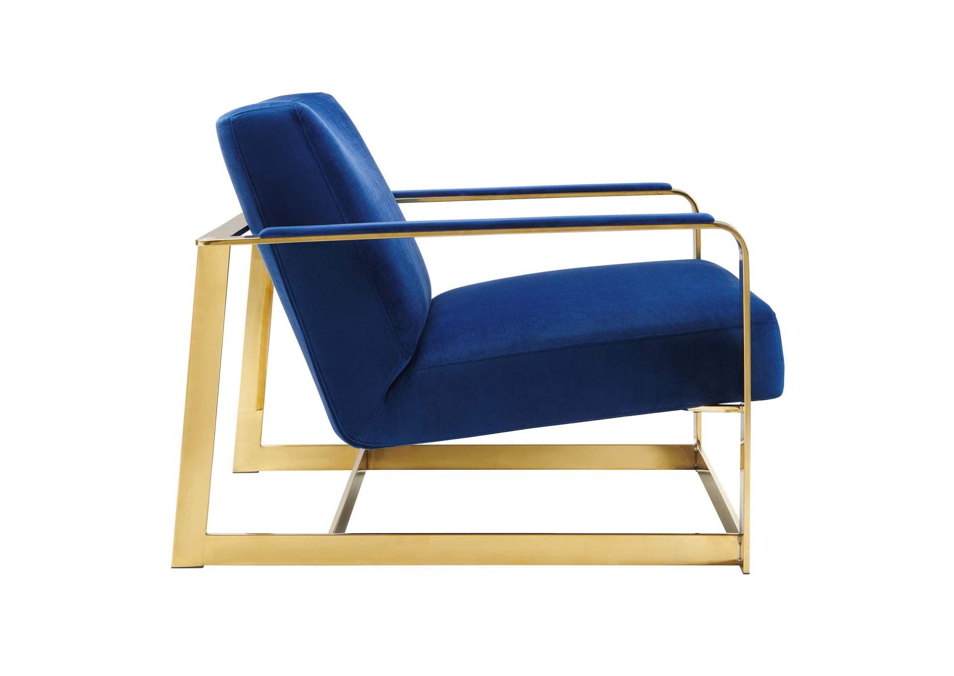 Gold Navy Seg Performance Velvet Accent Chair,Modway