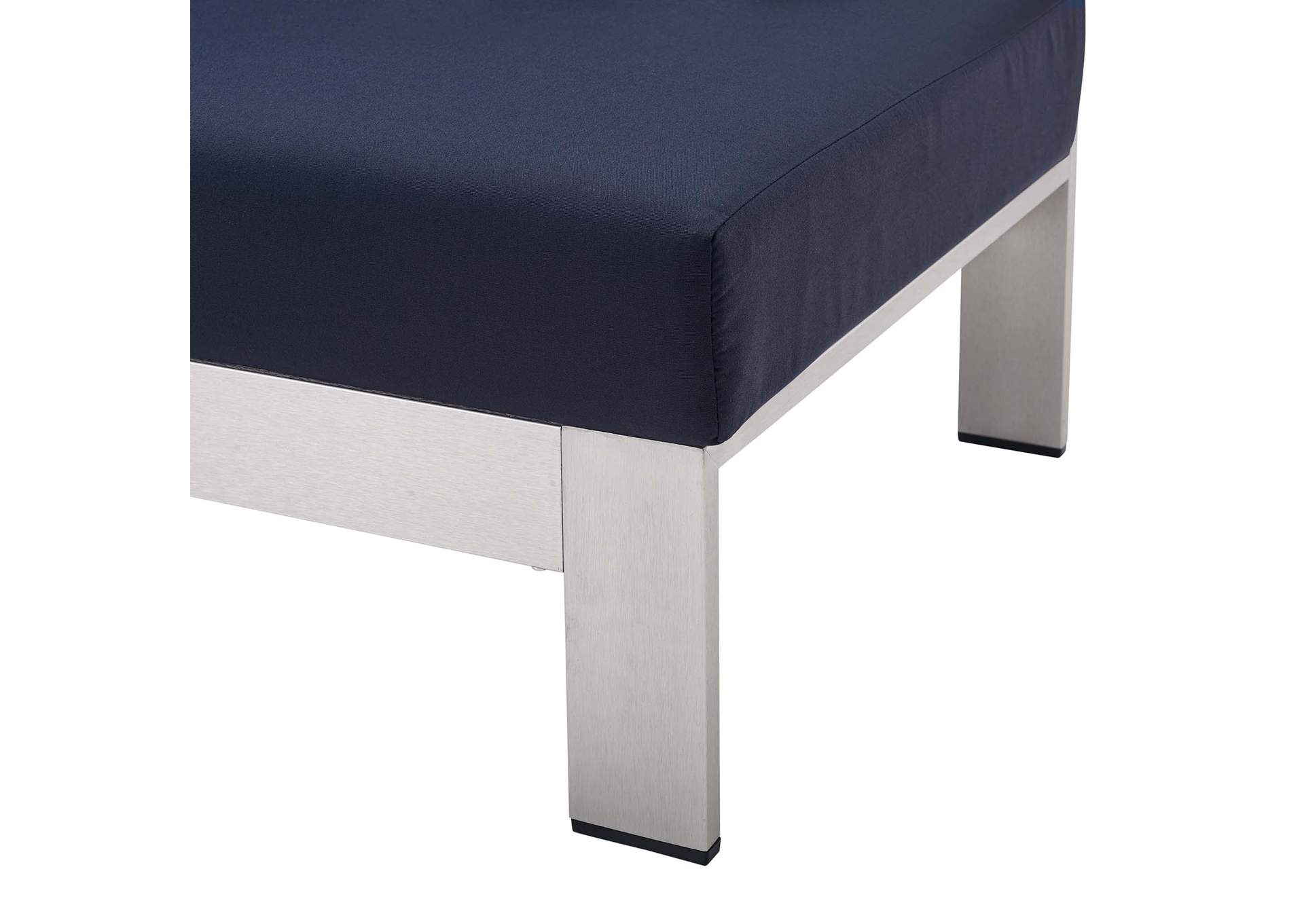 Silver Navy Shore Sunbrella,Modway