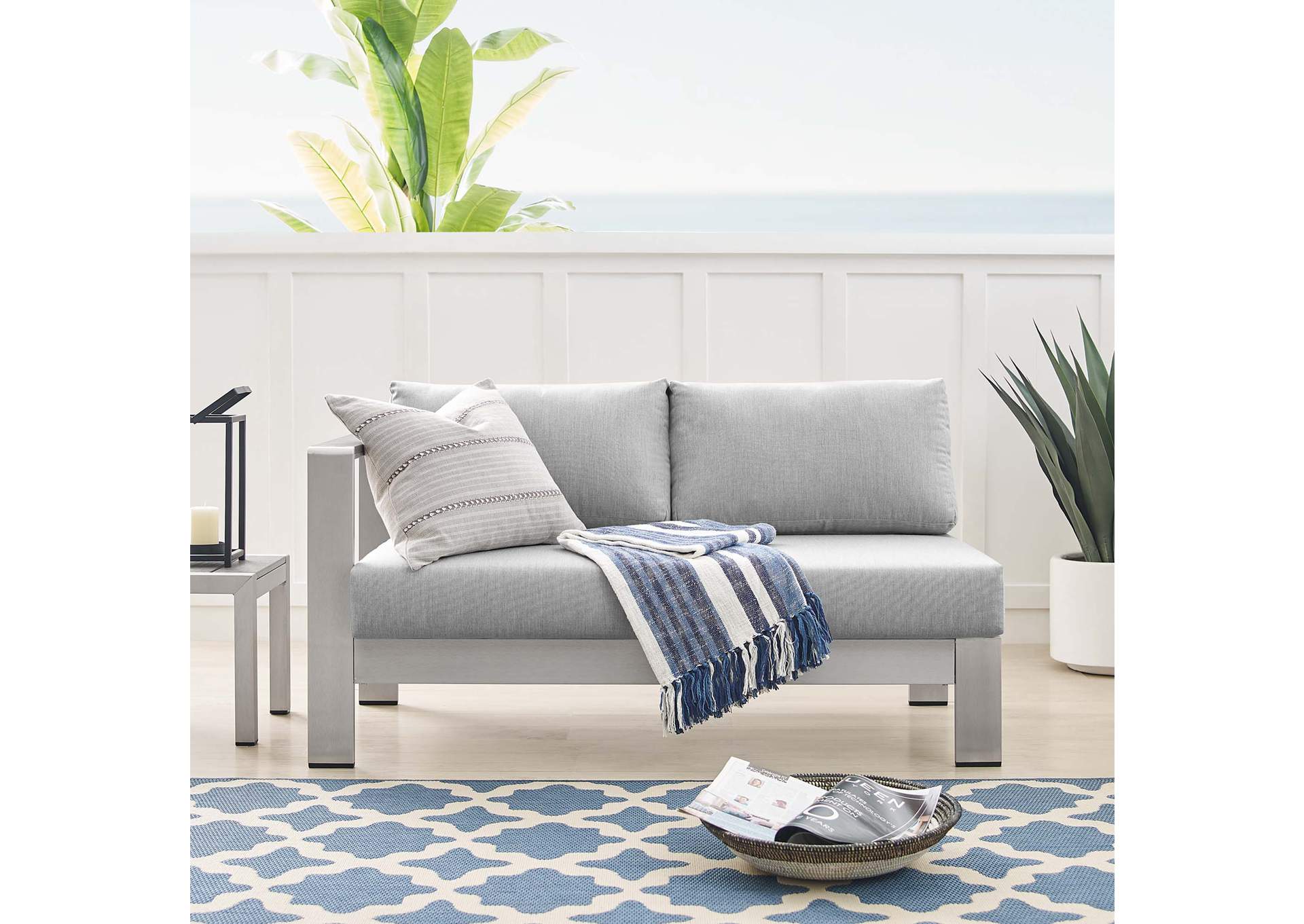 Silver Gray Shore Sunbrella,Modway