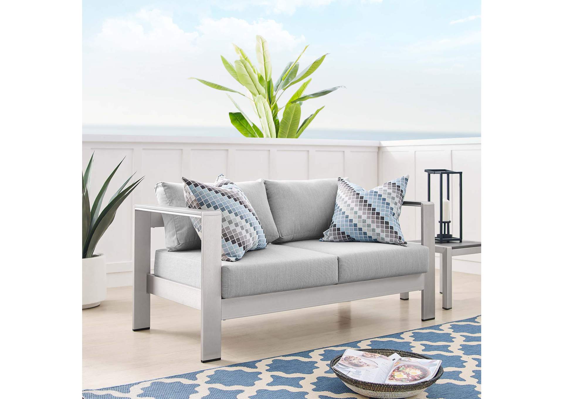 Silver Gray Shore Sunbrella,Modway