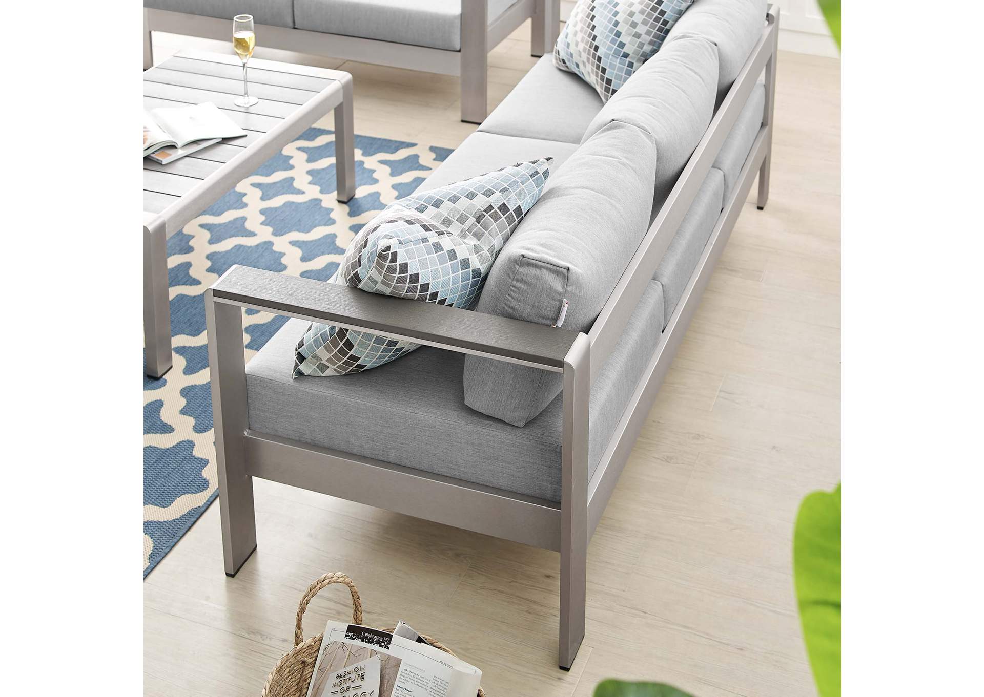 Silver Gray Shore Sunbrella,Modway