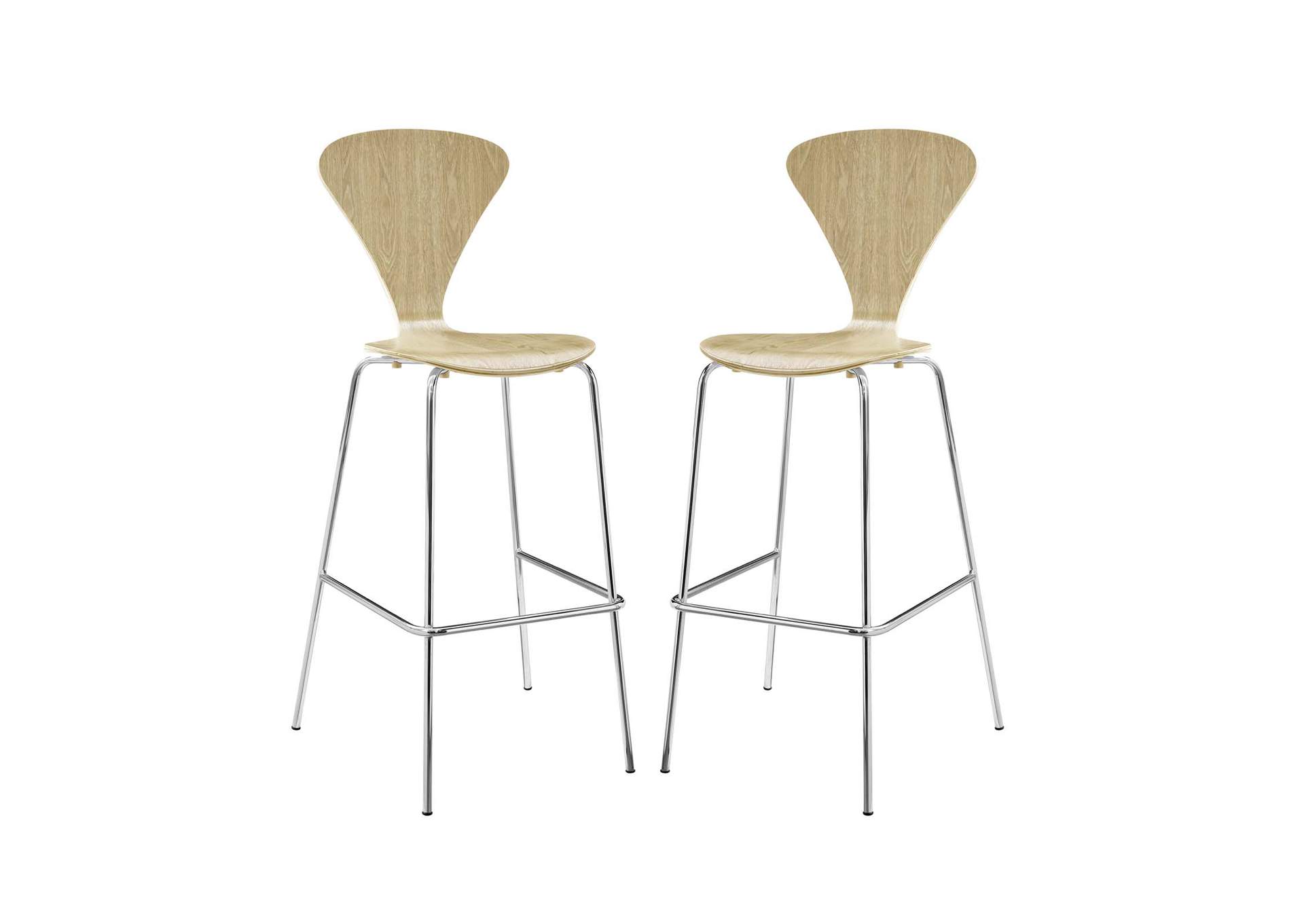 Natural Passage Dining Bar Stool [Set of 2],Modway