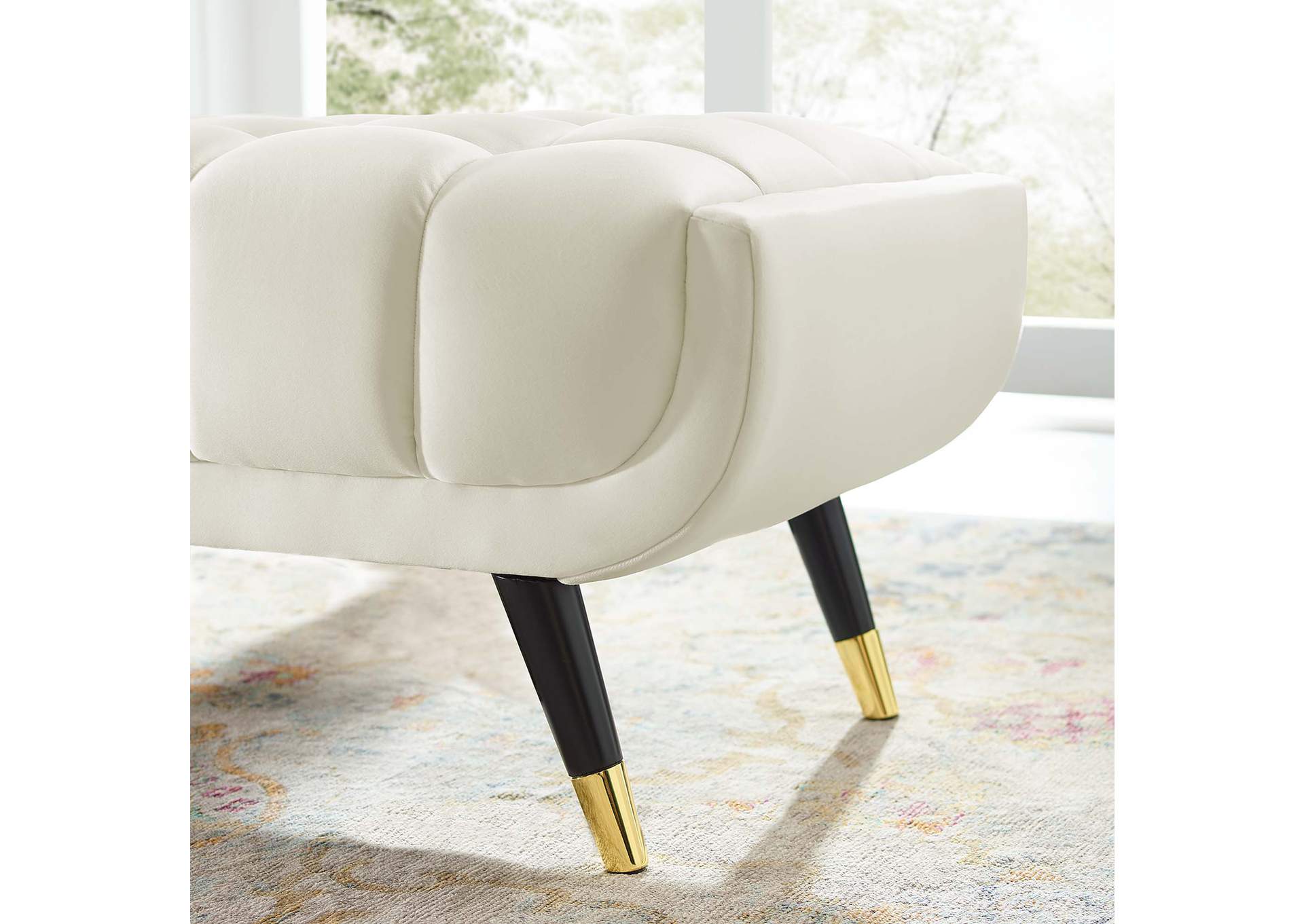 Ivory Adept 60" Performance Velvet Bench,Modway