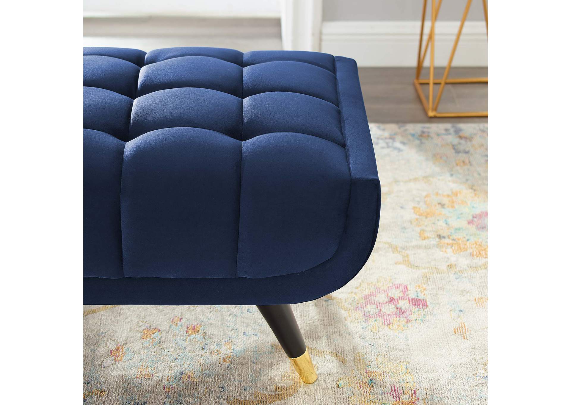 Midnight Blue Adept 60" Performance Velvet Bench,Modway