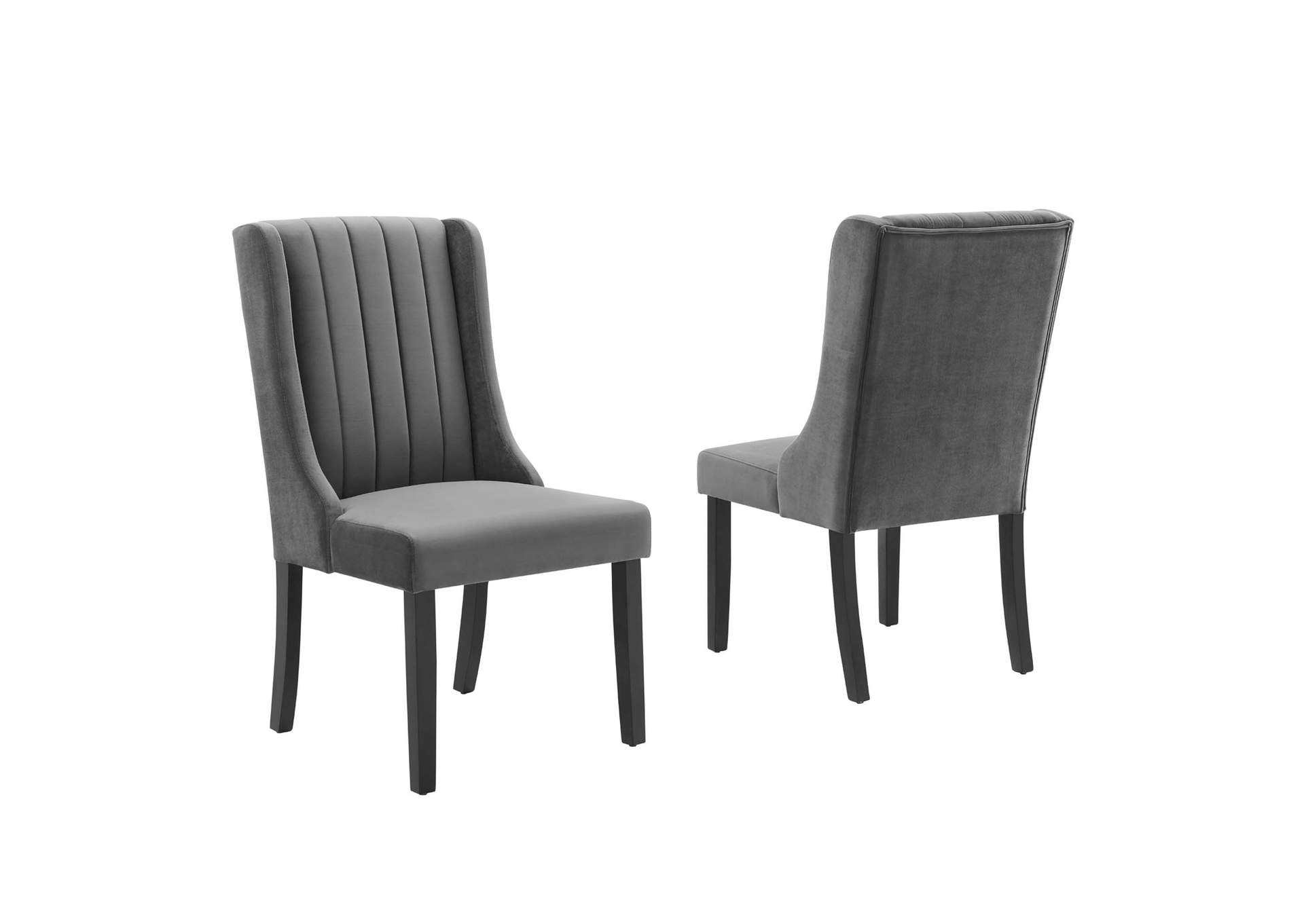 Gray Renew Parsons Performance Velvet Dining Side Chairs - [Set of 2],Modway