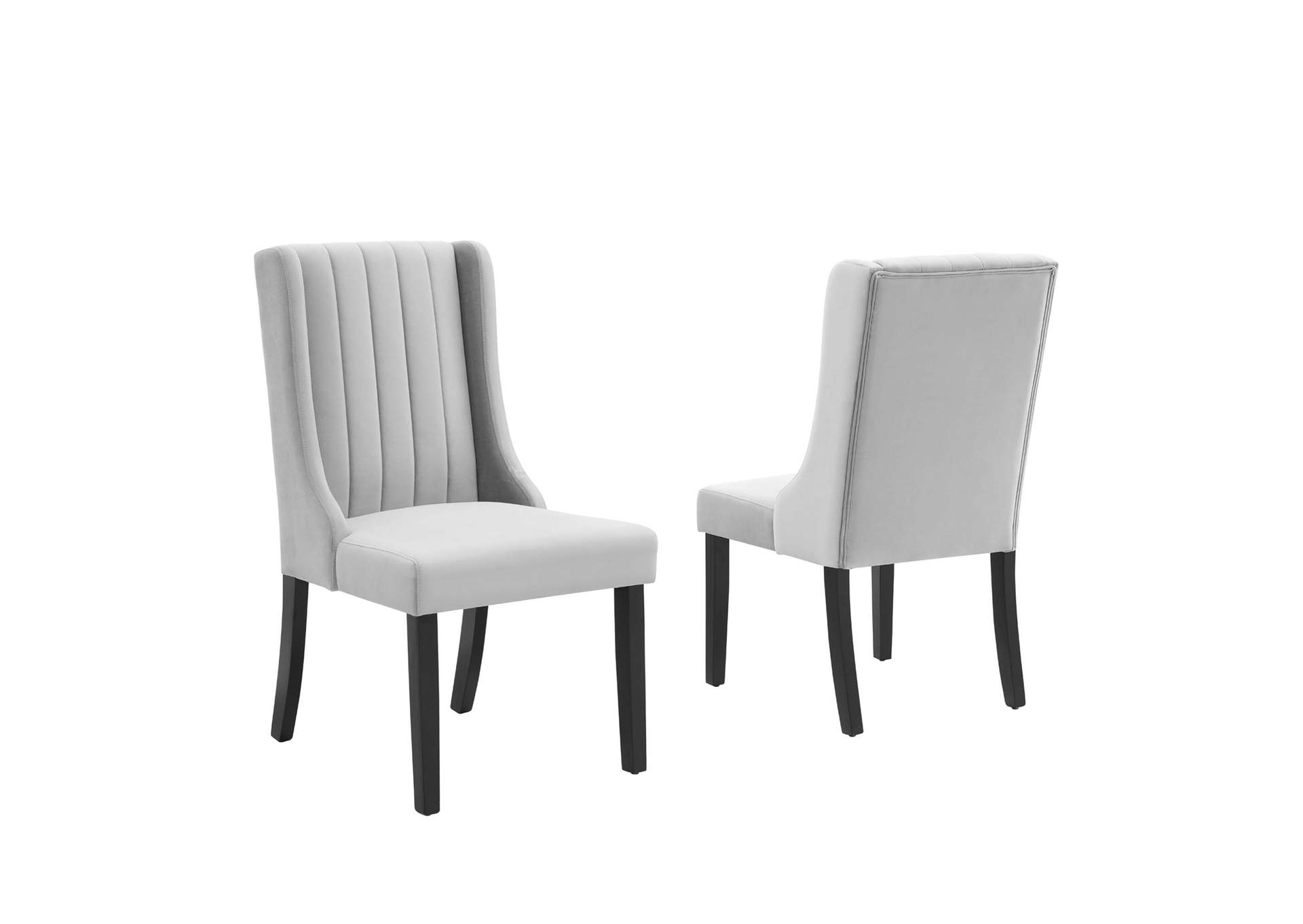 Light Gray Renew Parsons Performance Velvet Dining Side Chairs - [Set of 2],Modway