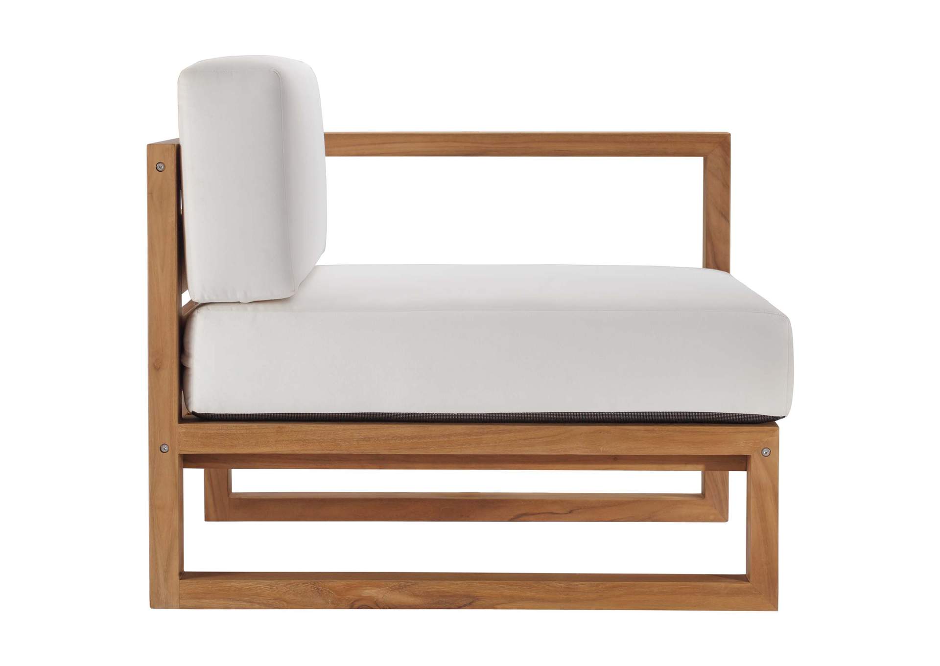 Natural White Upland Outdoor Patio Teak Wood 4-Piece Sectional Sofa Set,Modway