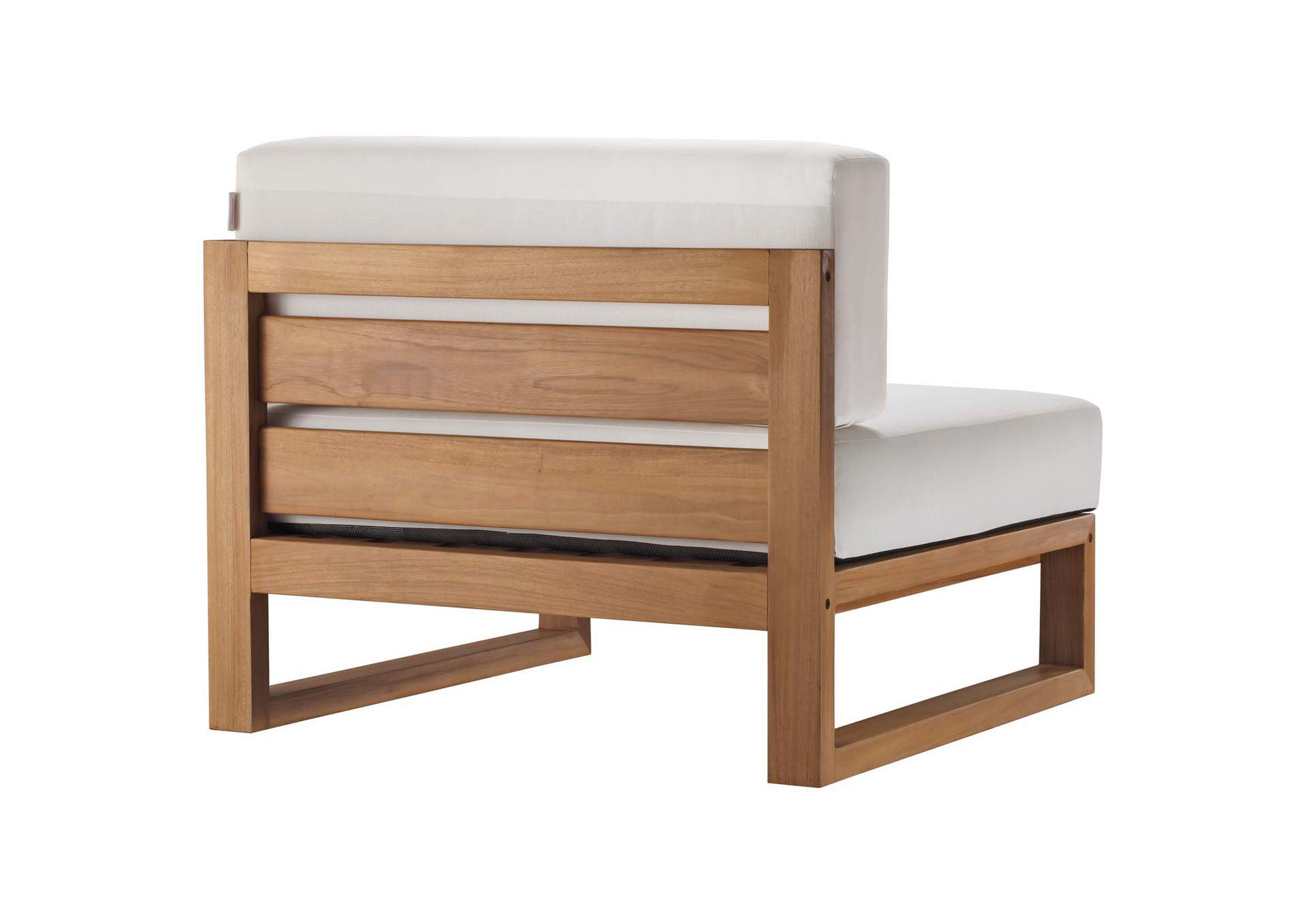 Natural White Upland Outdoor Patio Teak Wood 3-Piece Sectional Sofa Set,Modway