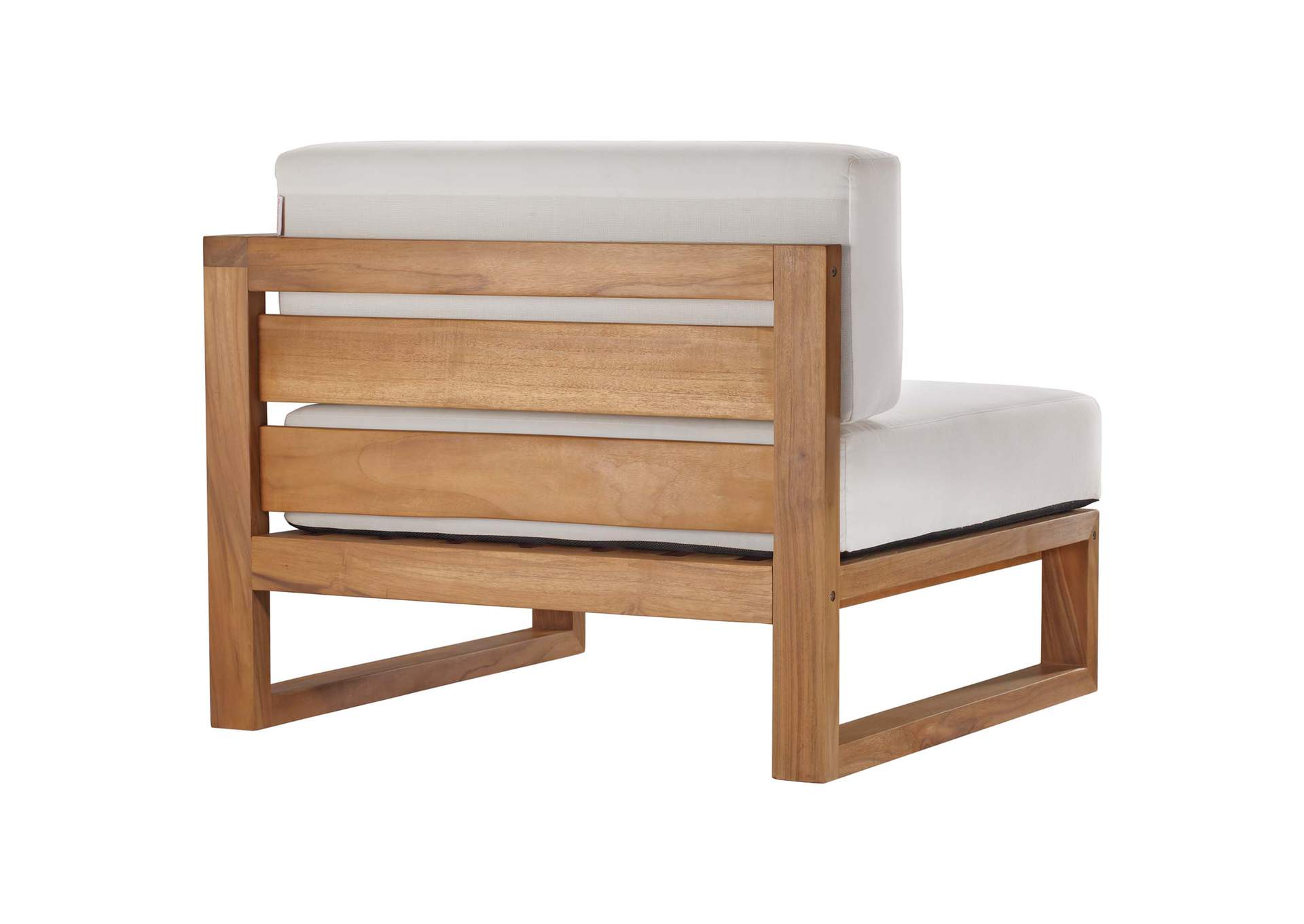 Natural White Upland Outdoor Patio Teak Wood 2-Piece Sectional Sofa Loveseat,Modway