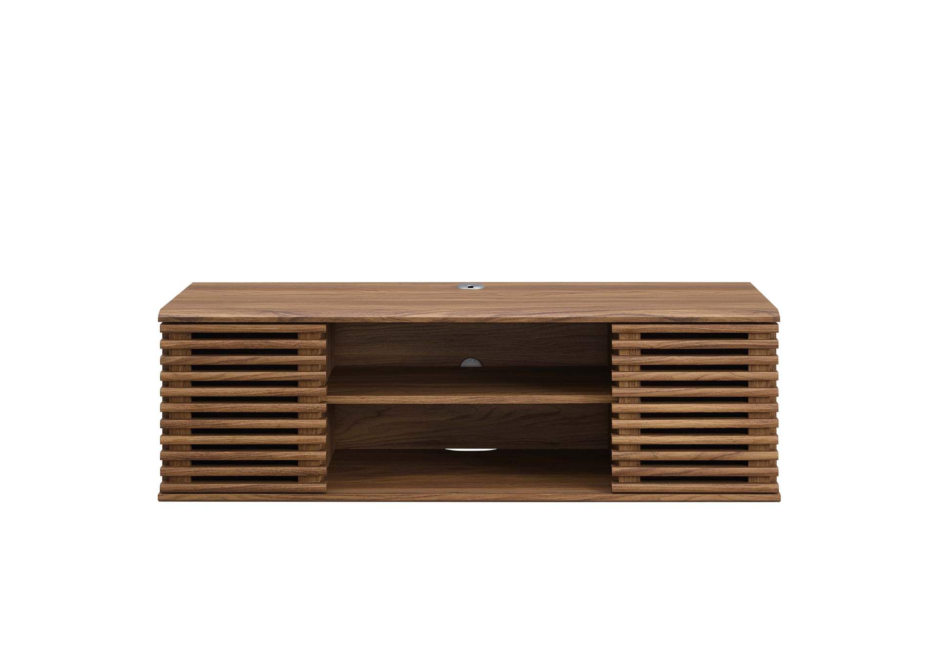 Walnut Render 46" Wall-Mount Media Console TV Stand,Modway