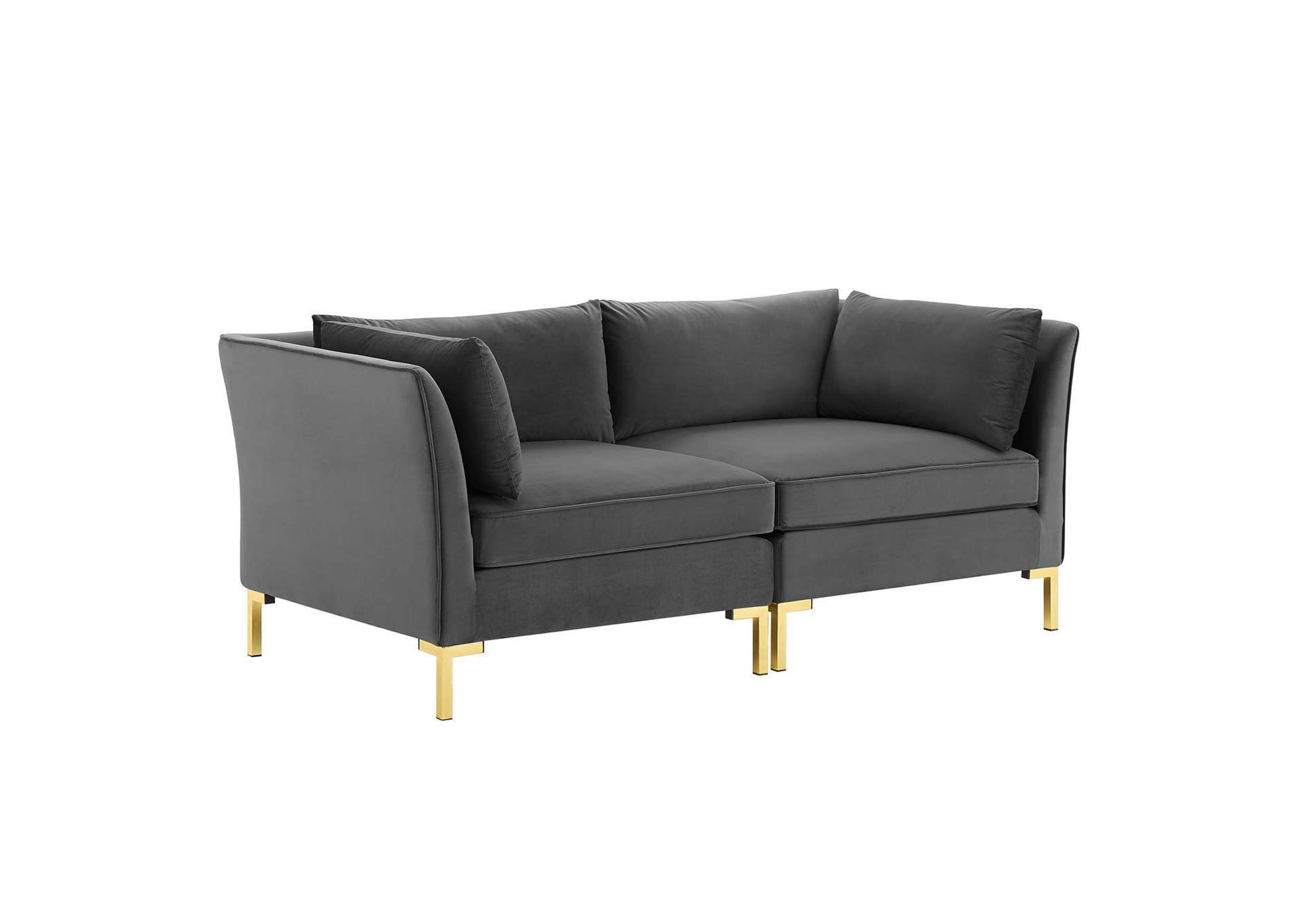 Gray Ardent Performance Velvet Loveseat,Modway