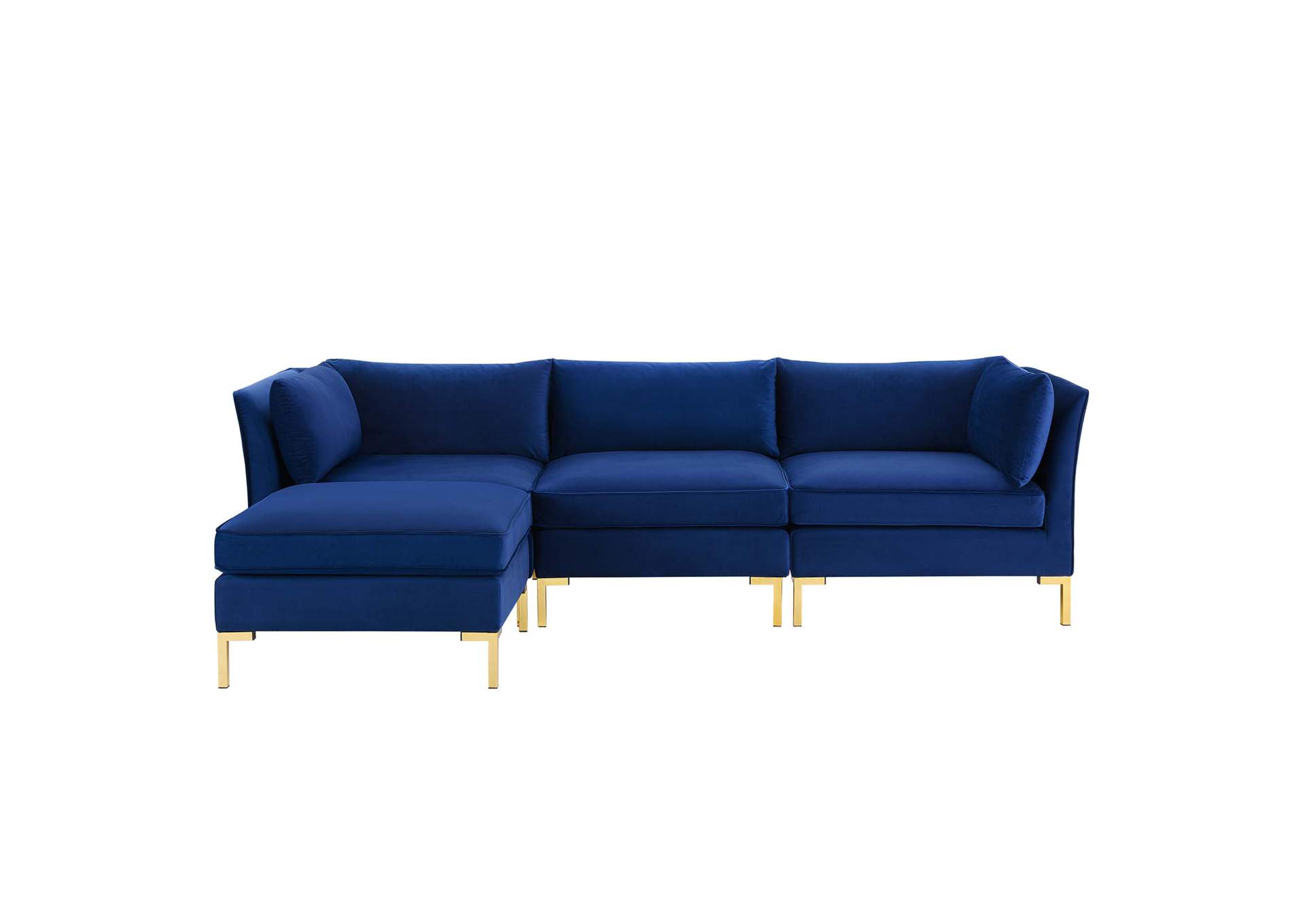 Navy Ardent 4-Piece Performance Velvet Sectional Sofa,Modway