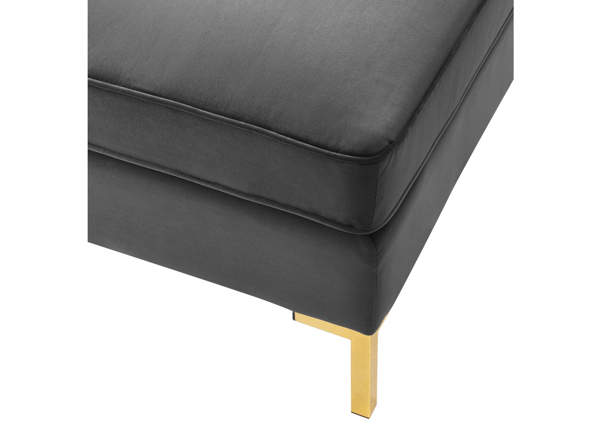 Gray Ardent 5-Piece Performance Velvet Sectional Sofa,Modway