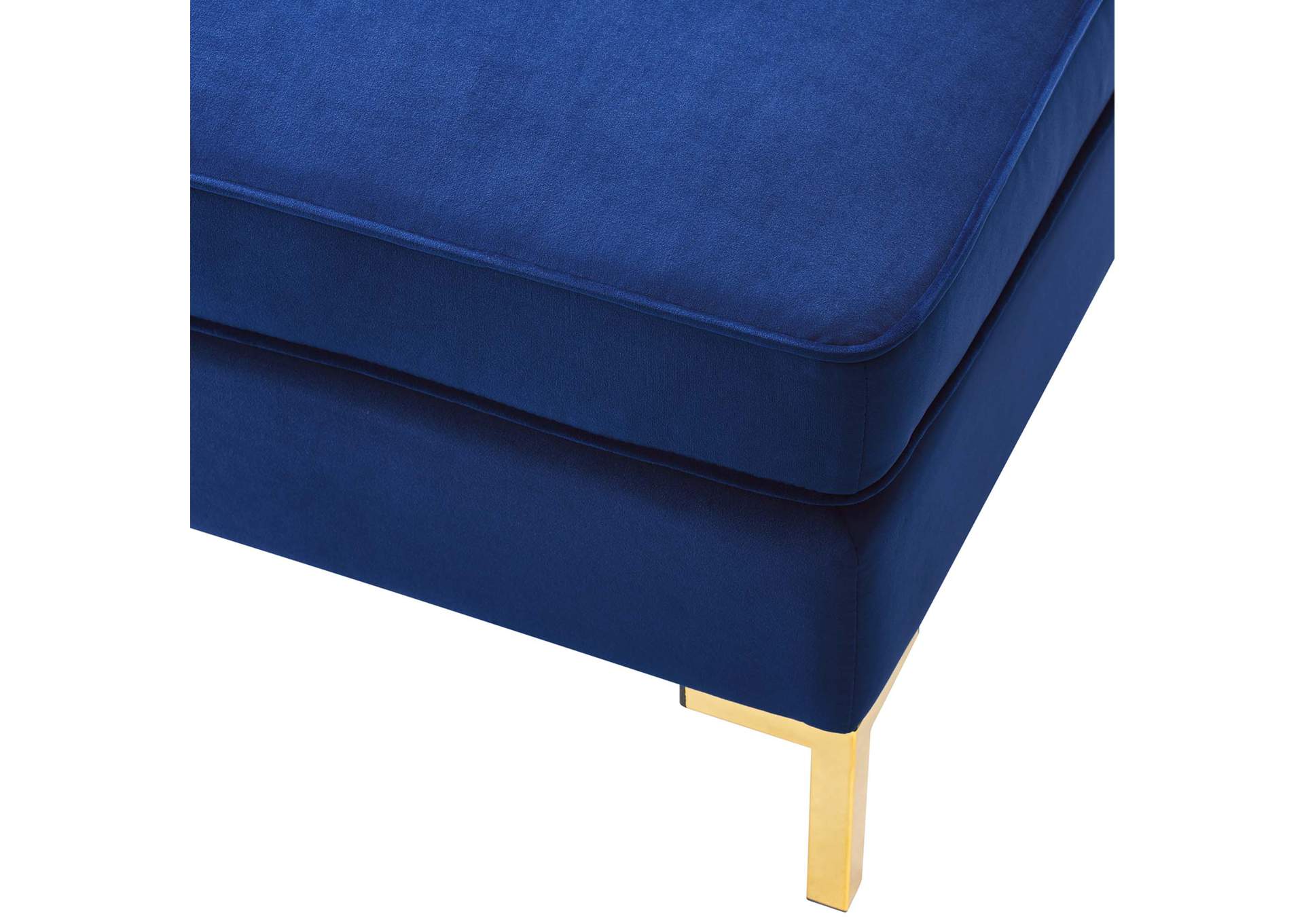 Navy Ardent 5-Piece Performance Velvet Sectional Sofa,Modway