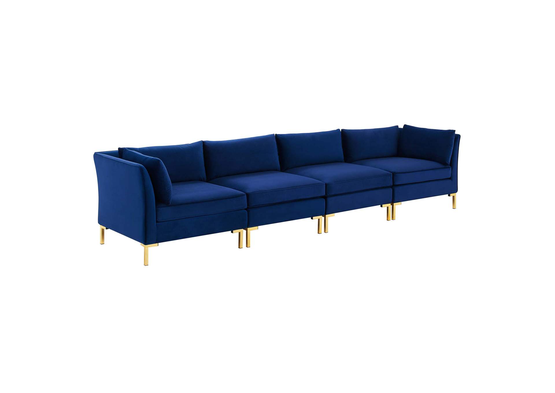 Navy Ardent 4-Seater Performance Velvet Sofa,Modway
