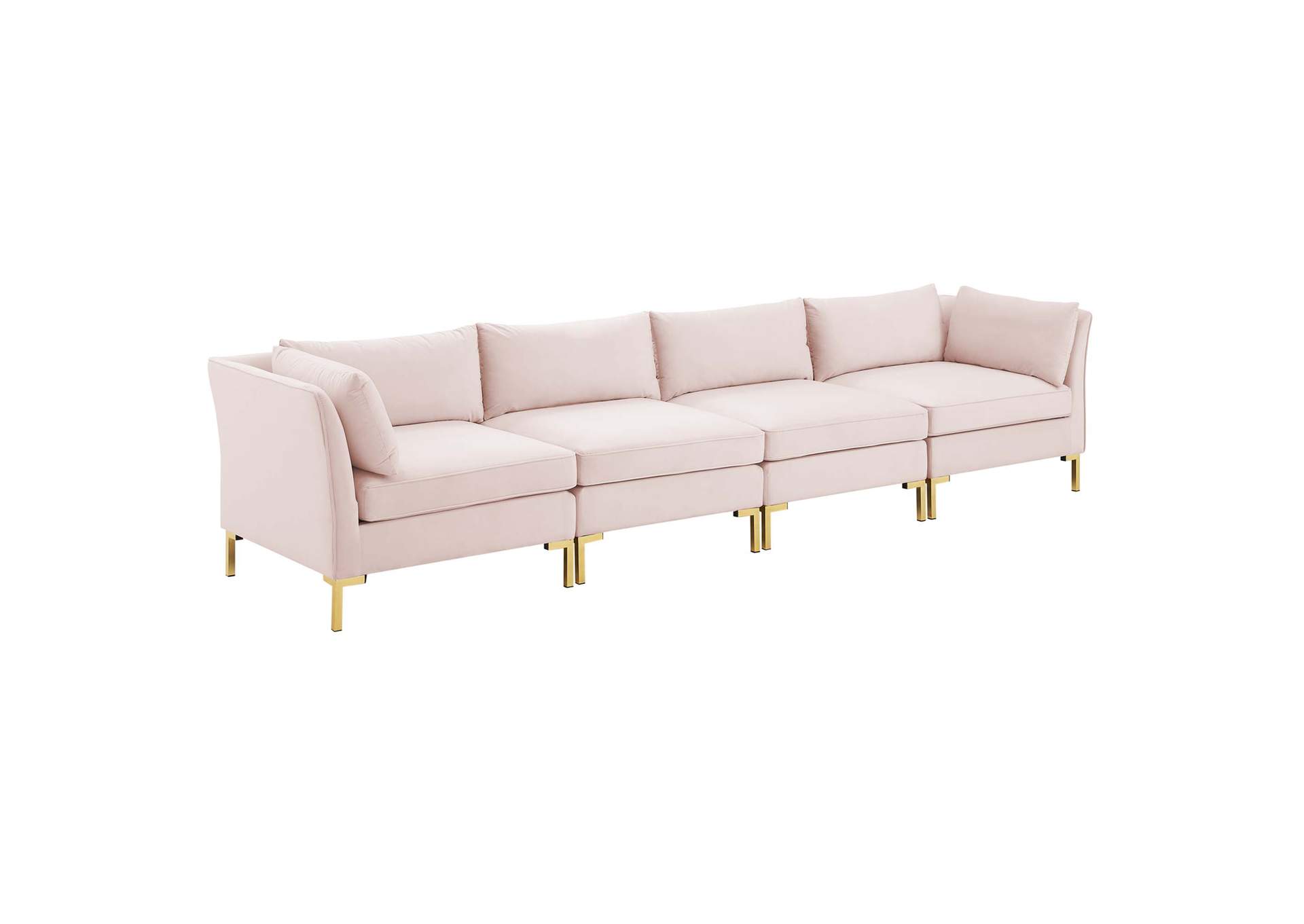 Pink Ardent 4-Seater Performance Velvet Sofa,Modway