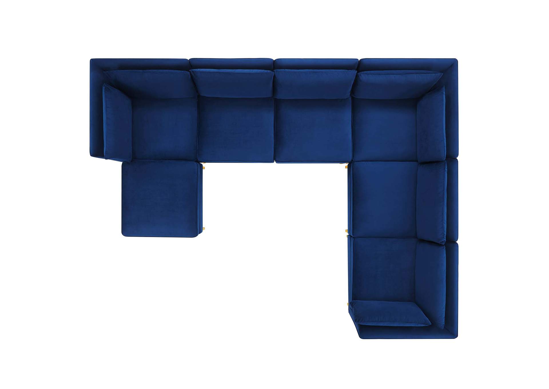 Navy Ardent 7-Piece Performance Velvet Sectional Sofa,Modway