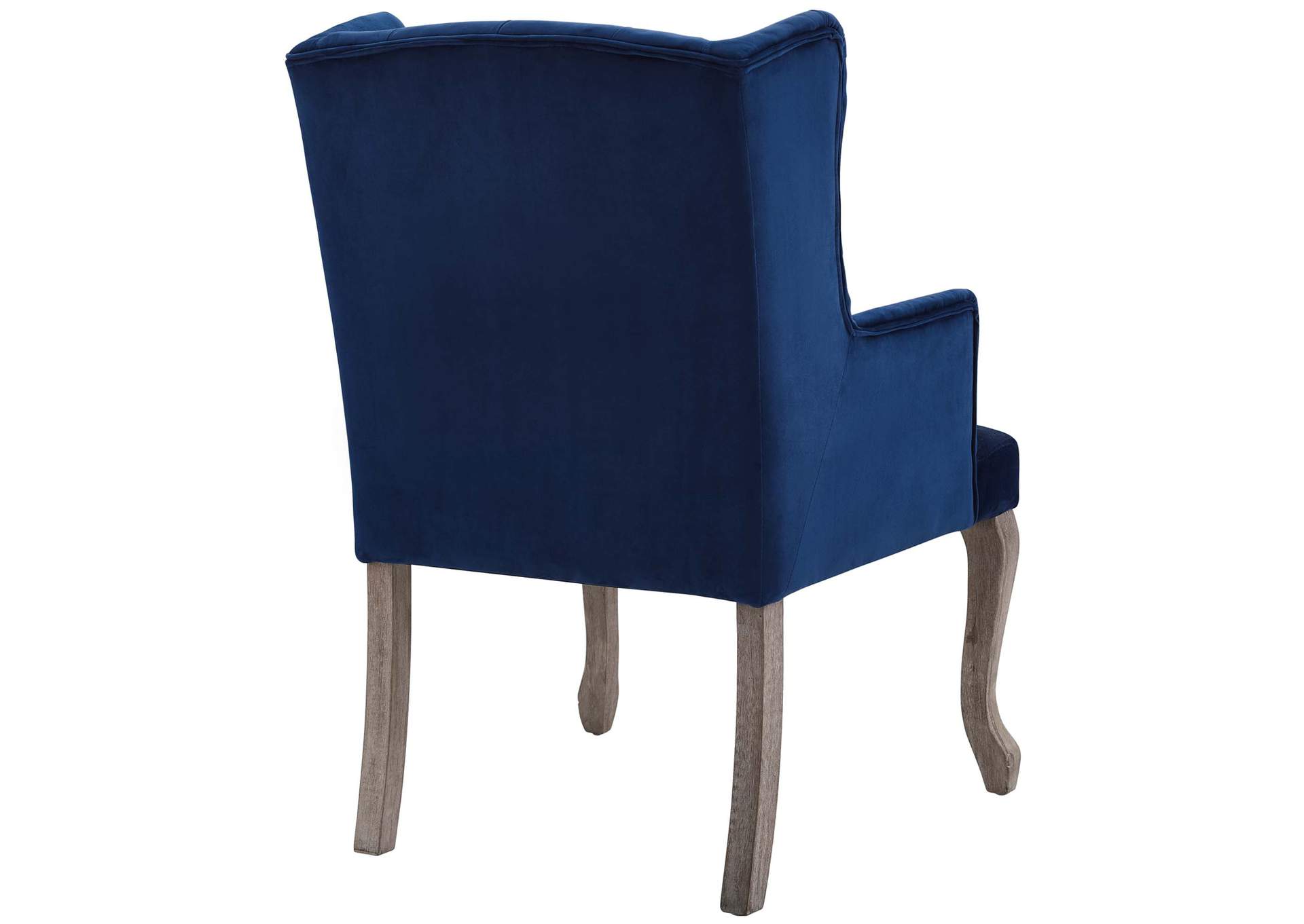 Navy Realm Arm Dining Chair Performance Velvet [Set of 2],Modway