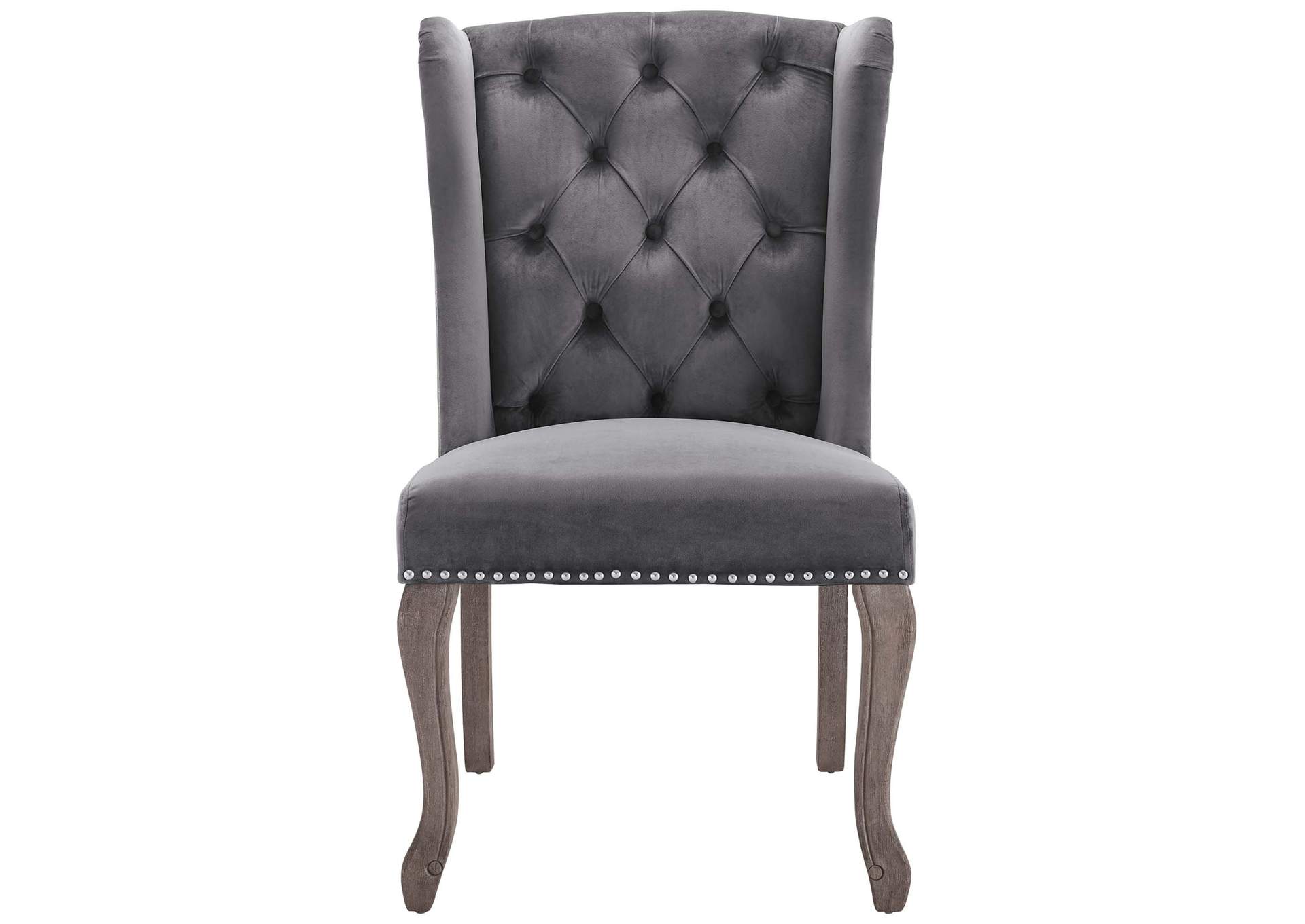Gray Apprise Side Chair Performance Velvet [Set of 2],Modway