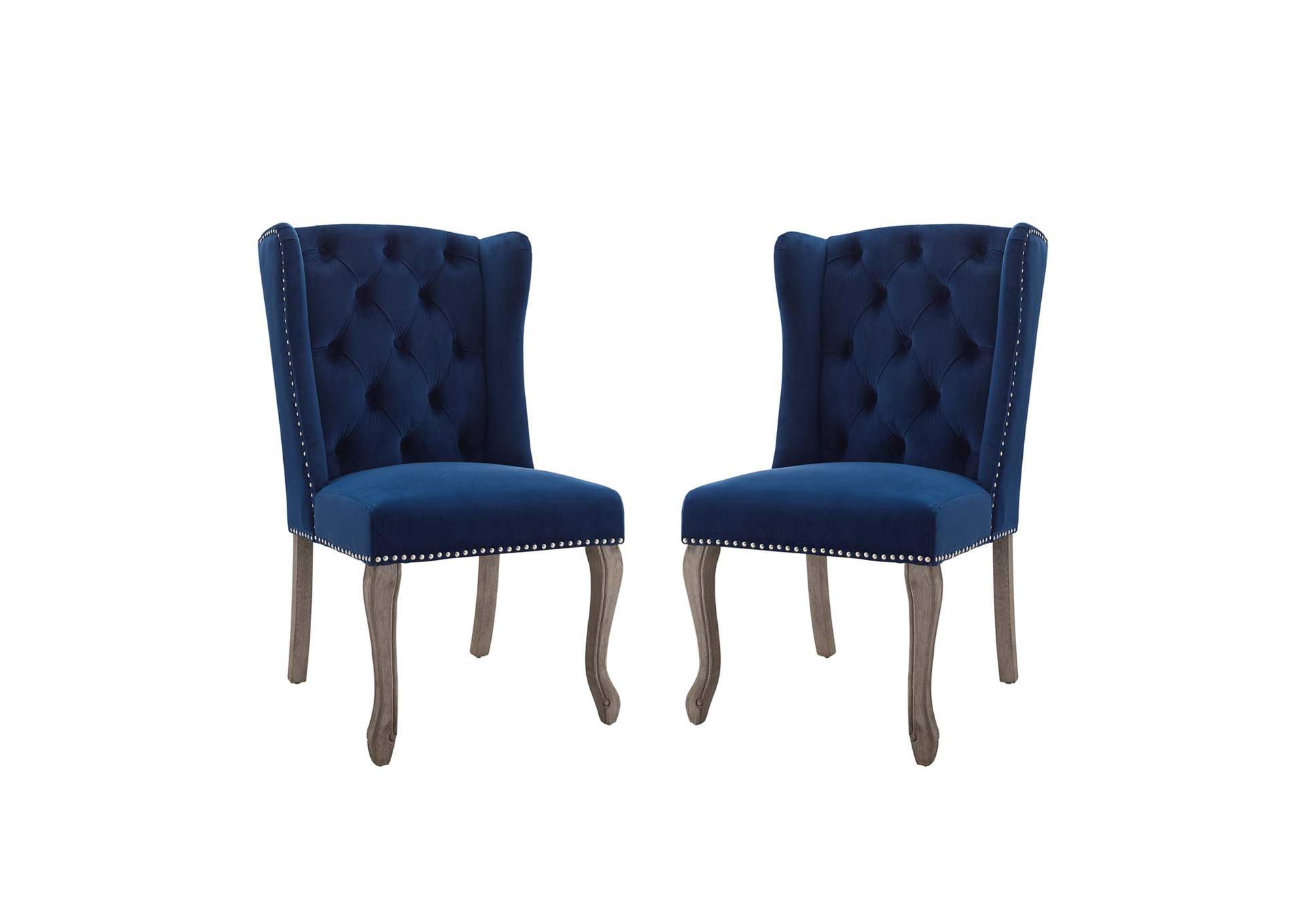 Navy Apprise Side Chair Performance Velvet [Set of 2],Modway