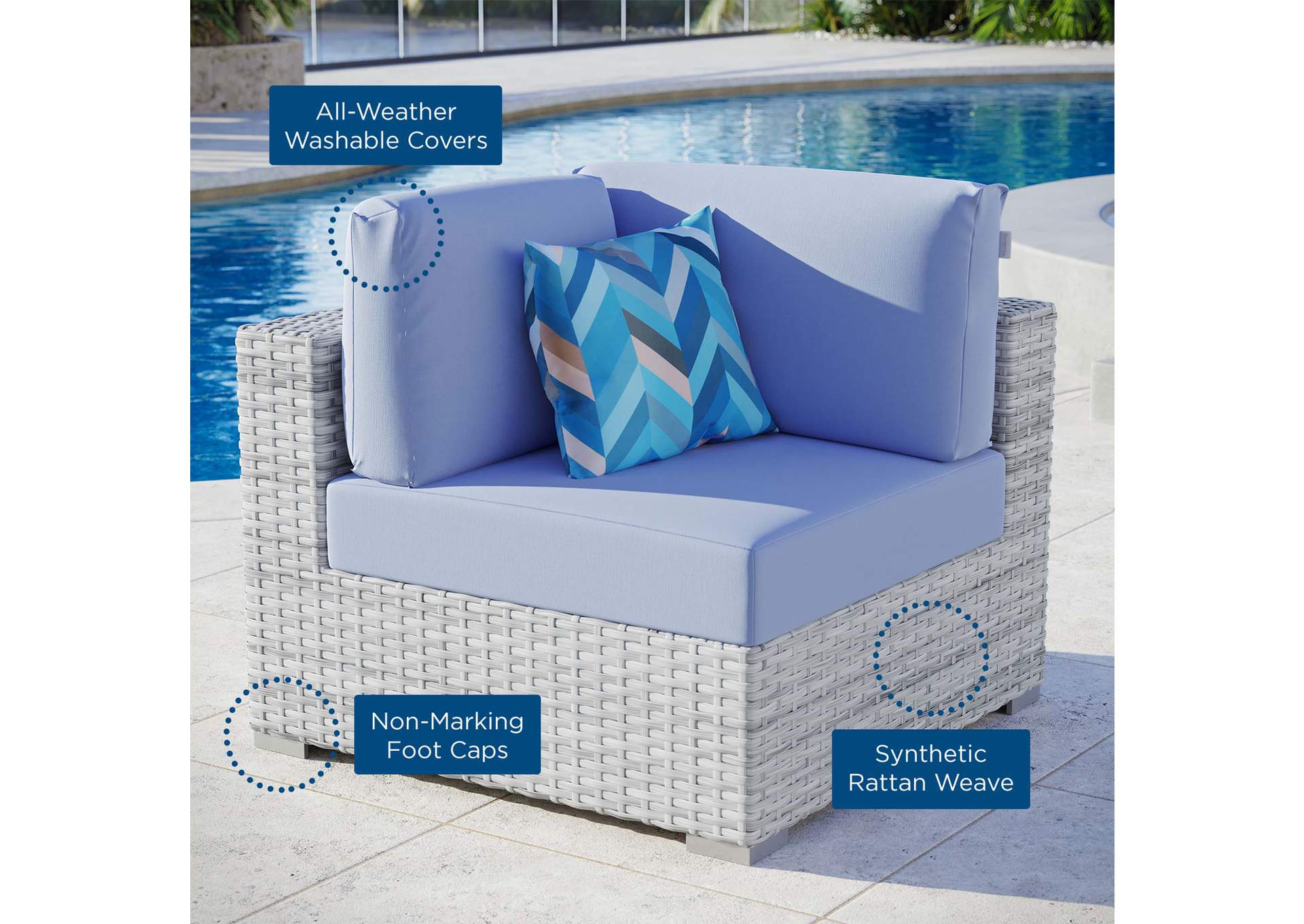 Convene Outdoor Patio Corner Chair,Modway