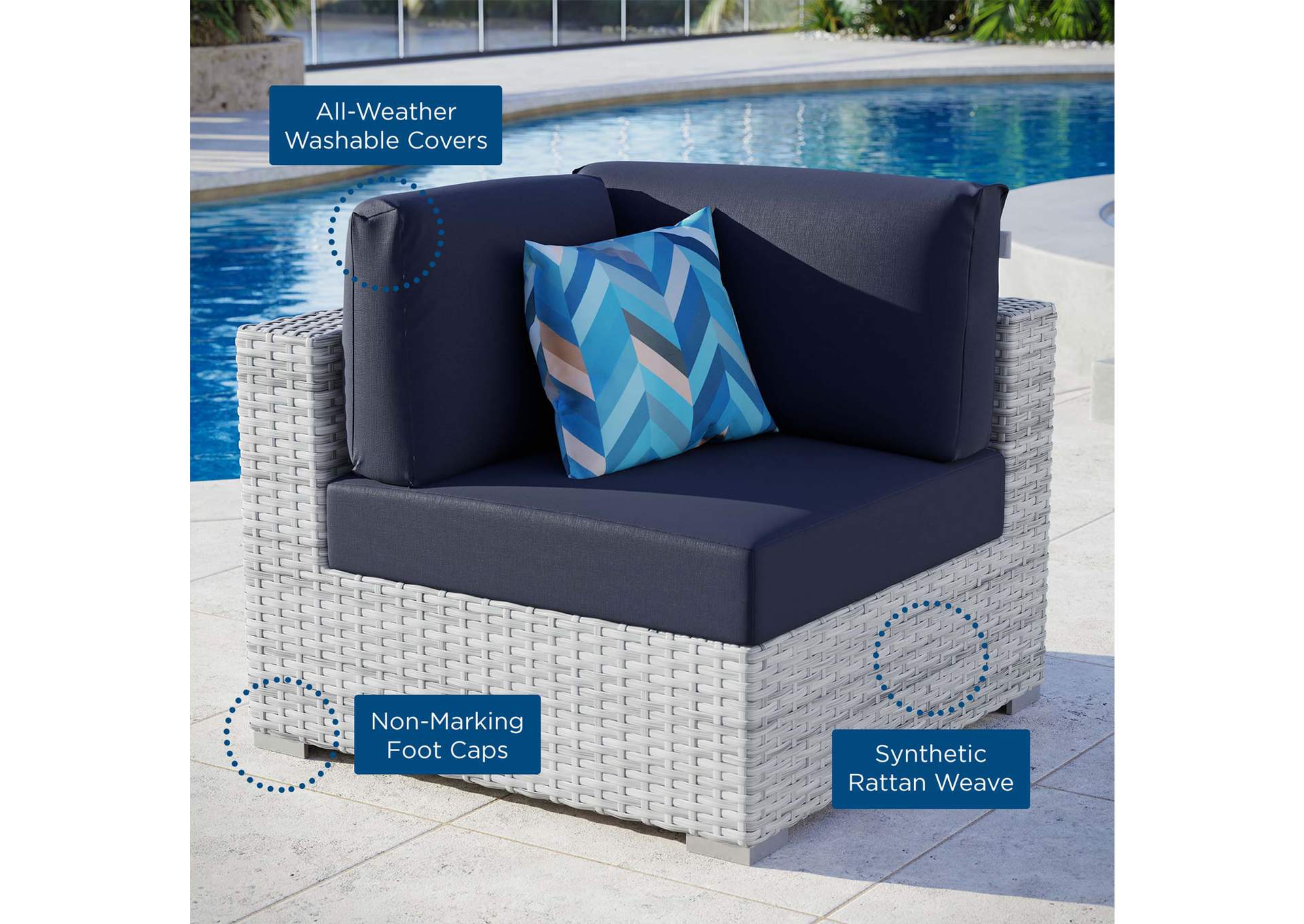 Convene Outdoor Patio Corner Chair,Modway