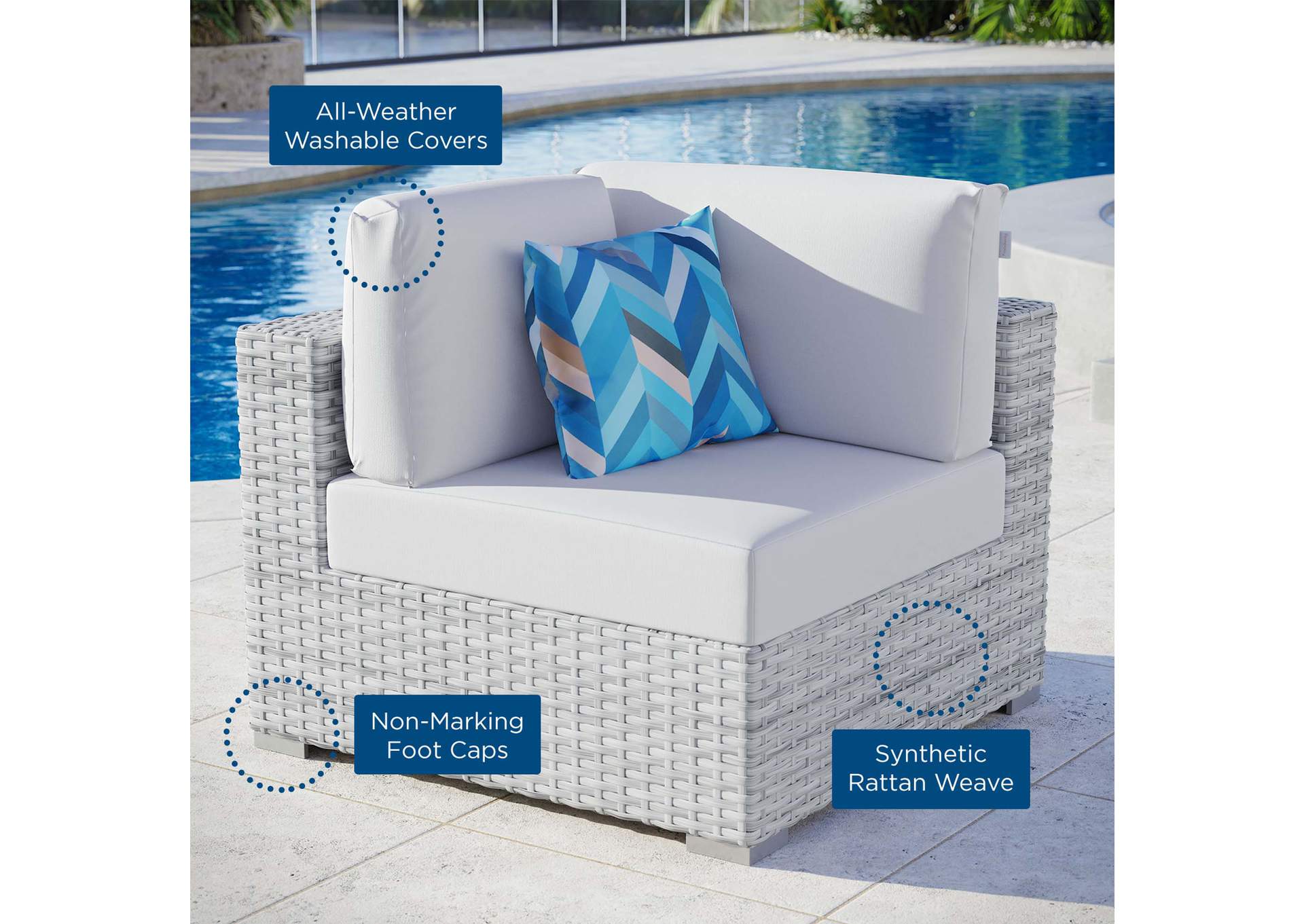 Convene Outdoor Patio Corner Chair,Modway