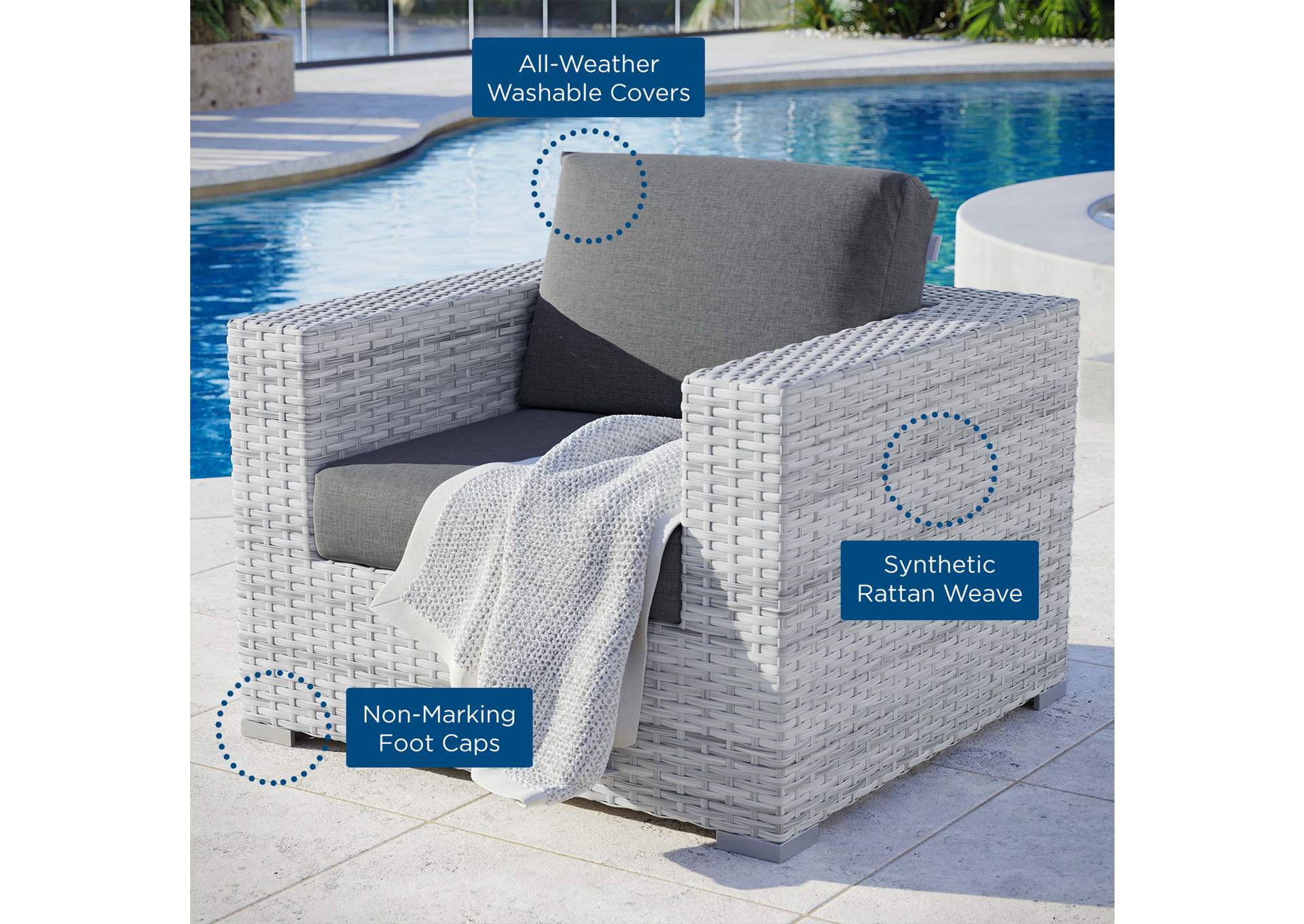 Convene Outdoor Patio Armchair,Modway