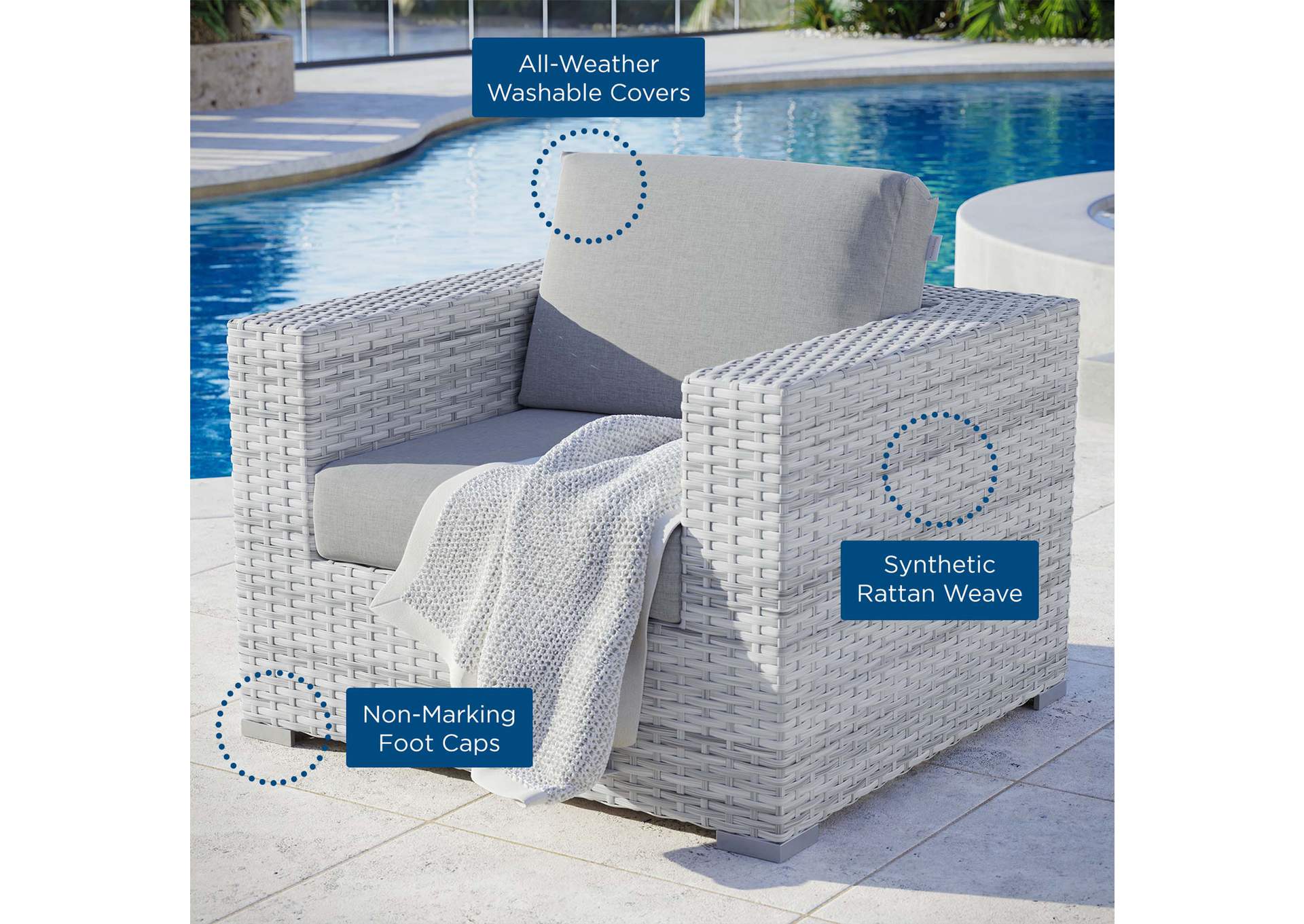 Convene Outdoor Patio Armchair,Modway