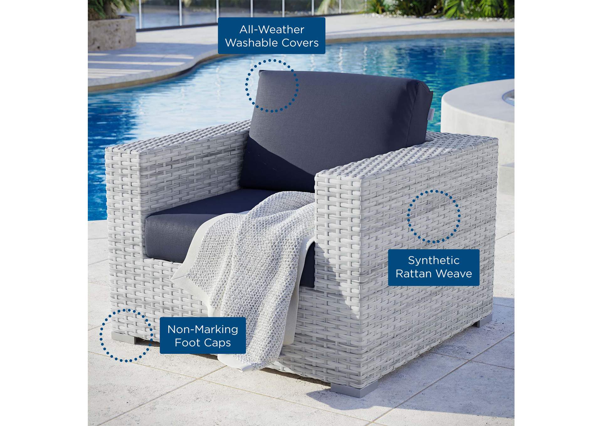 Convene Outdoor Patio Armchair,Modway