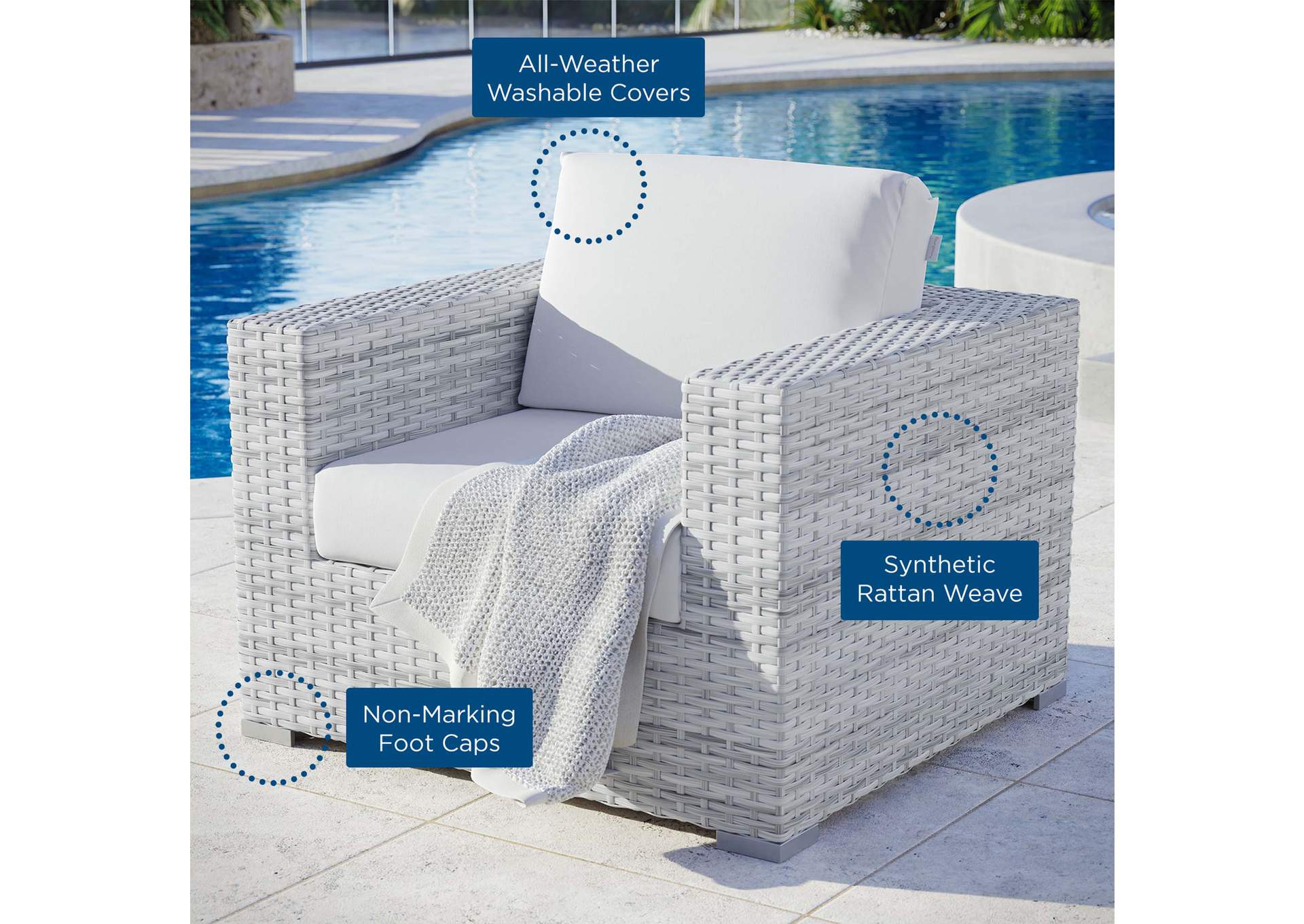 Convene Outdoor Patio Armchair,Modway