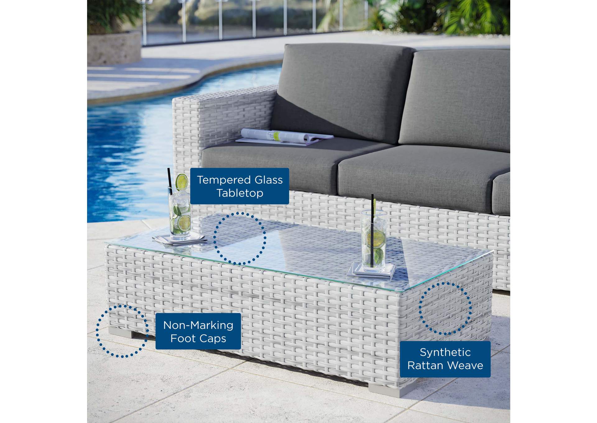 Convene Outdoor Patio Coffee Table,Modway