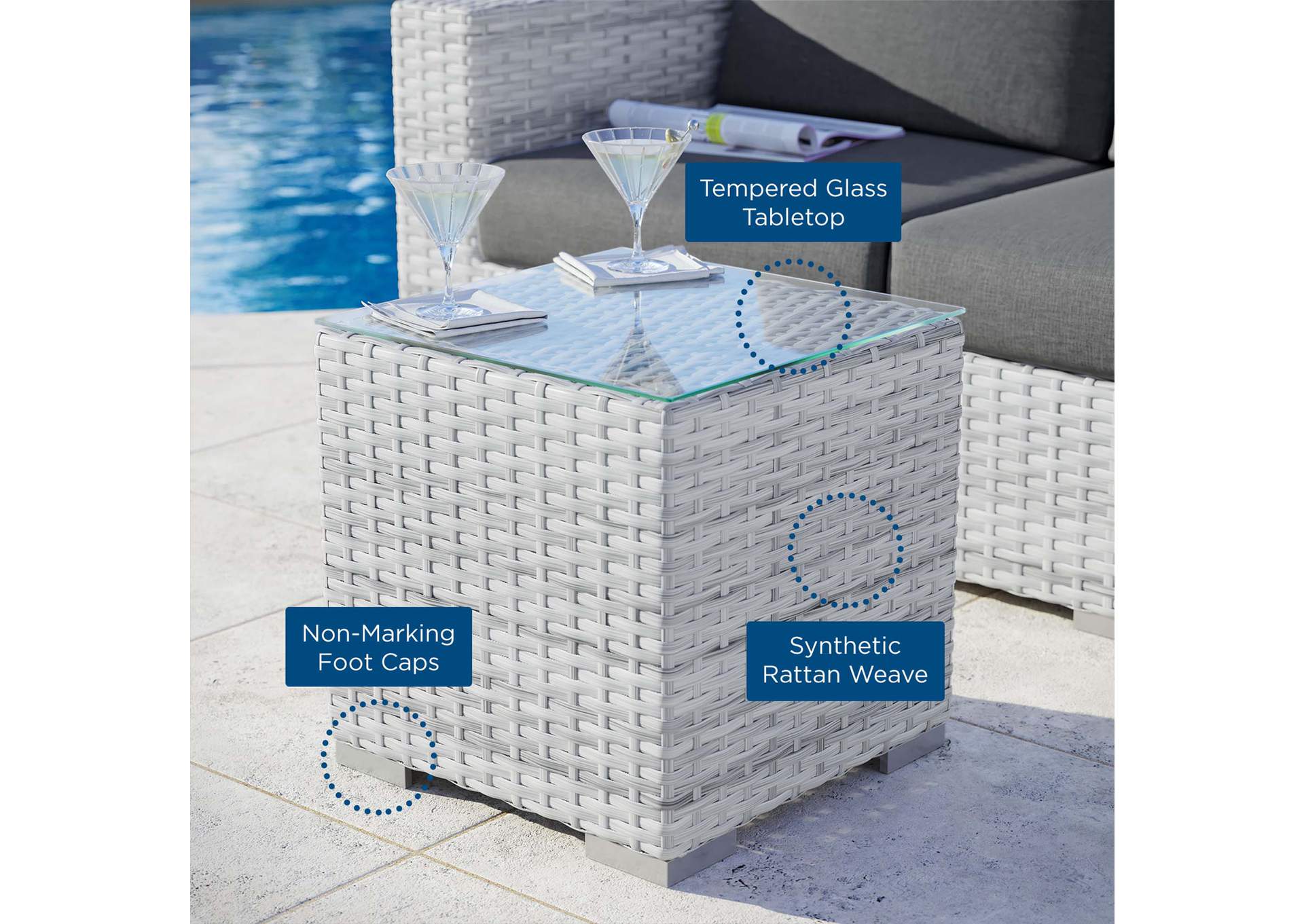 Convene Outdoor Patio Side Table,Modway