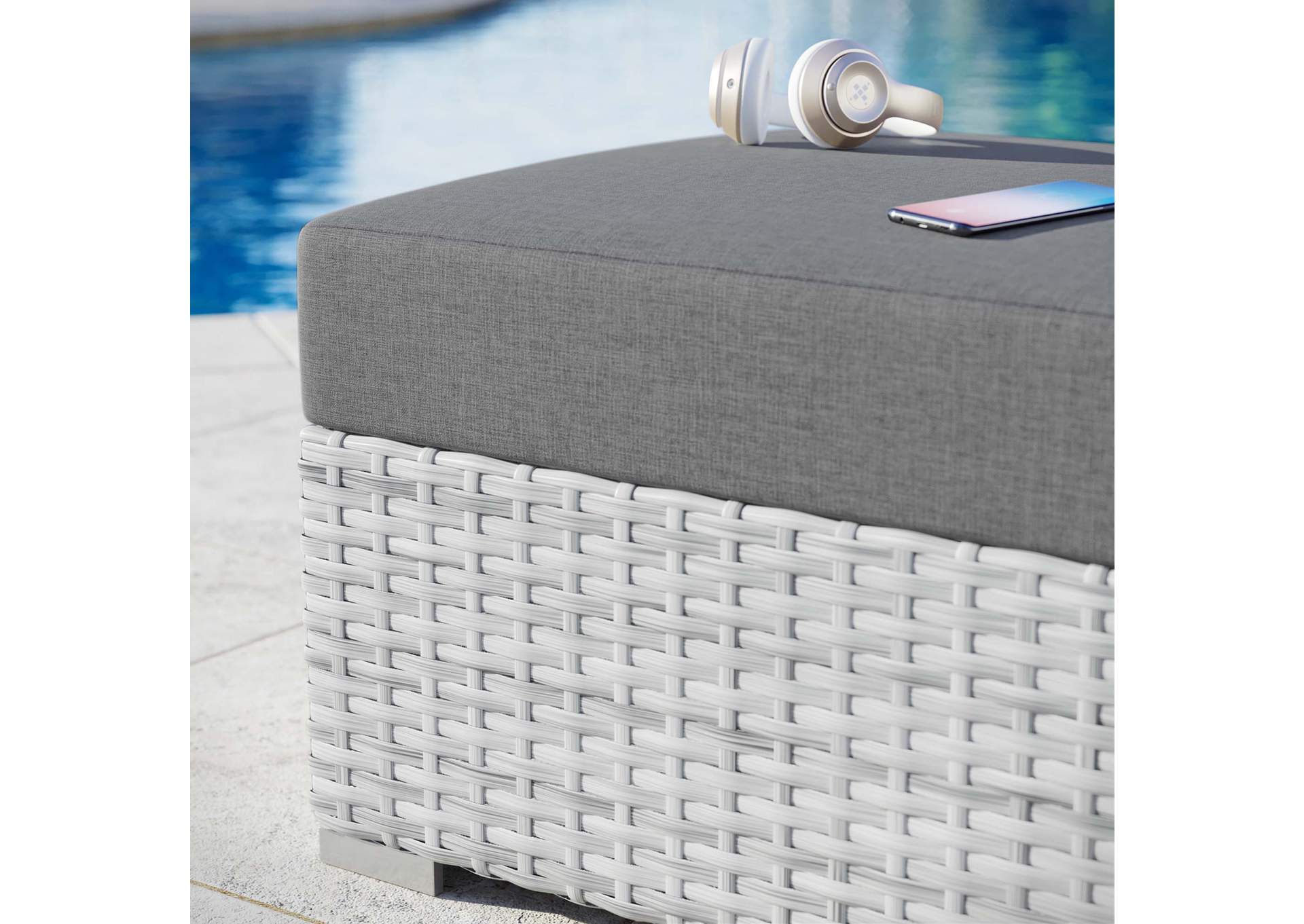 Convene Outdoor Patio Ottoman,Modway